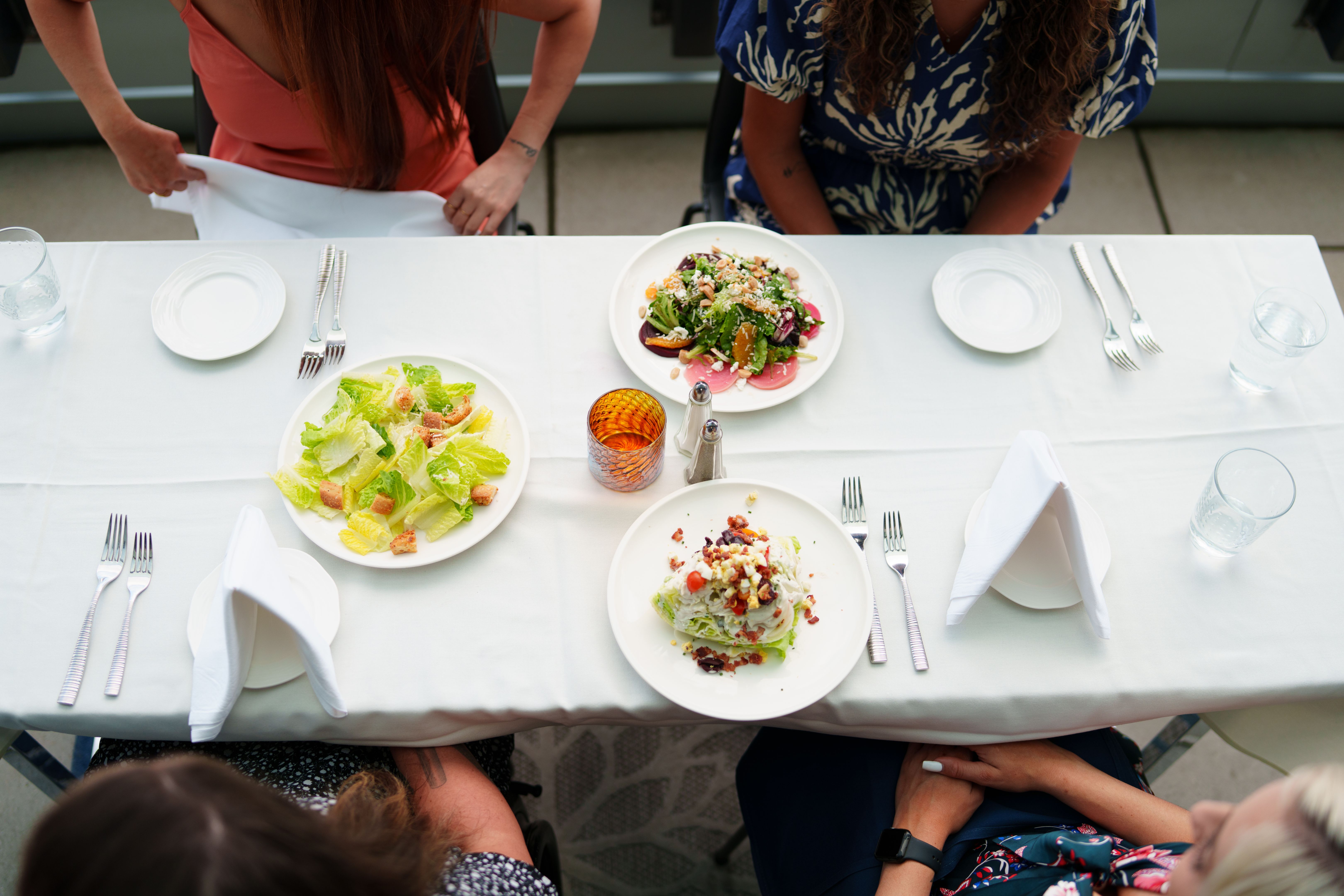 happy restaurant patrons