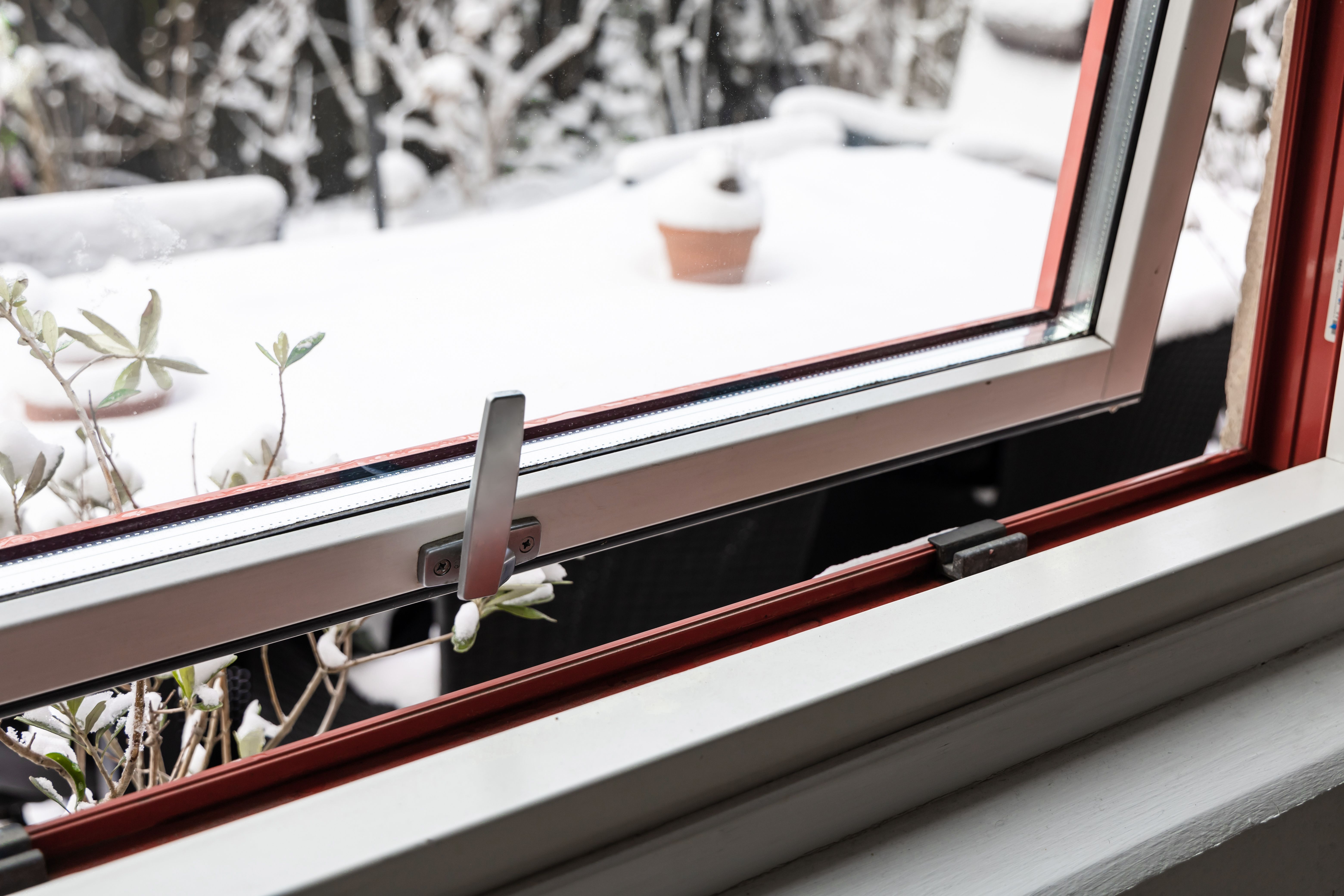 Open window on a winter day.