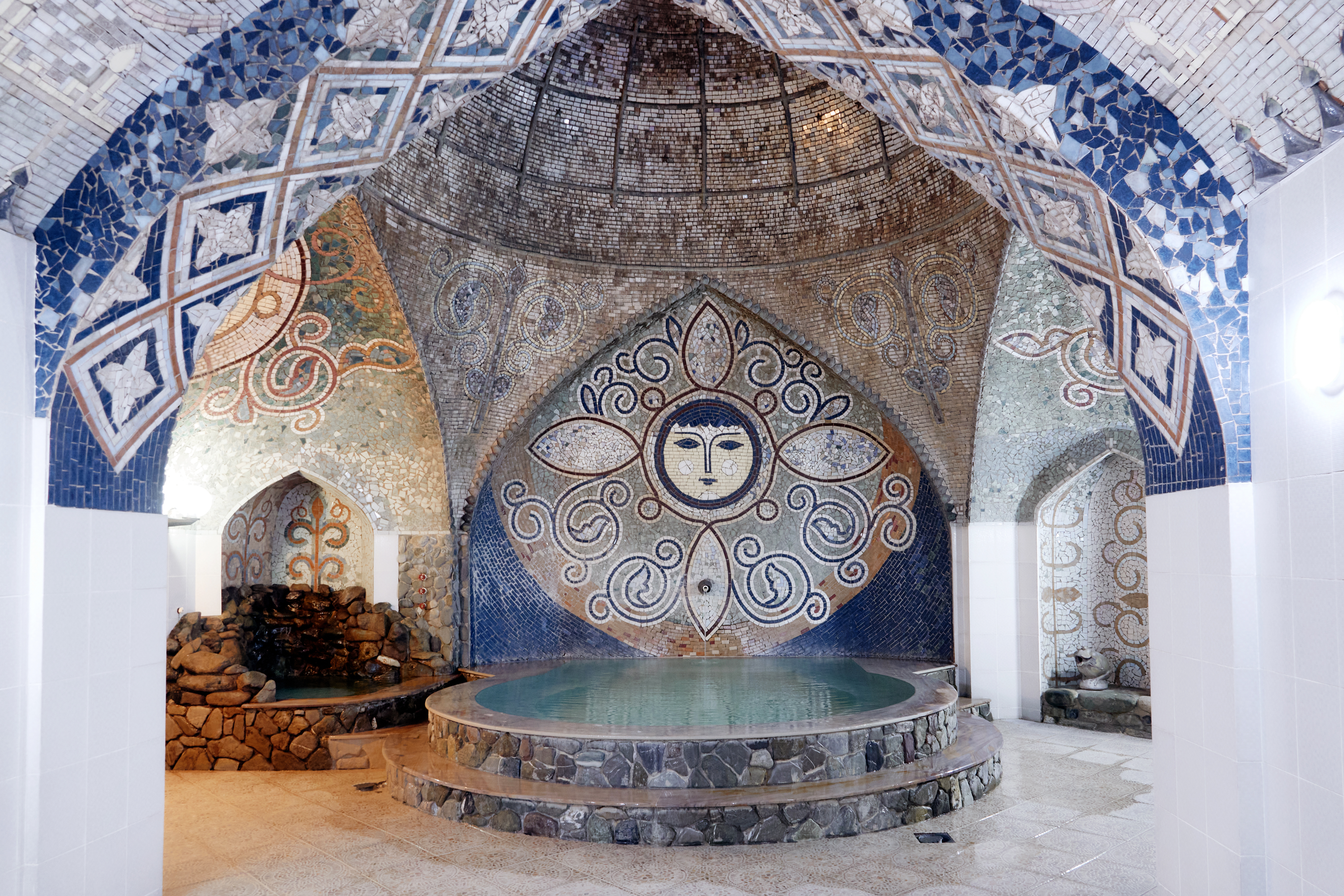 Tbilisi, Georgia - May 28, 2022: Sulfur bath interior fragment. Tbilisi, Georgia - May 28, 2022: Sulfur bath interior fragment.