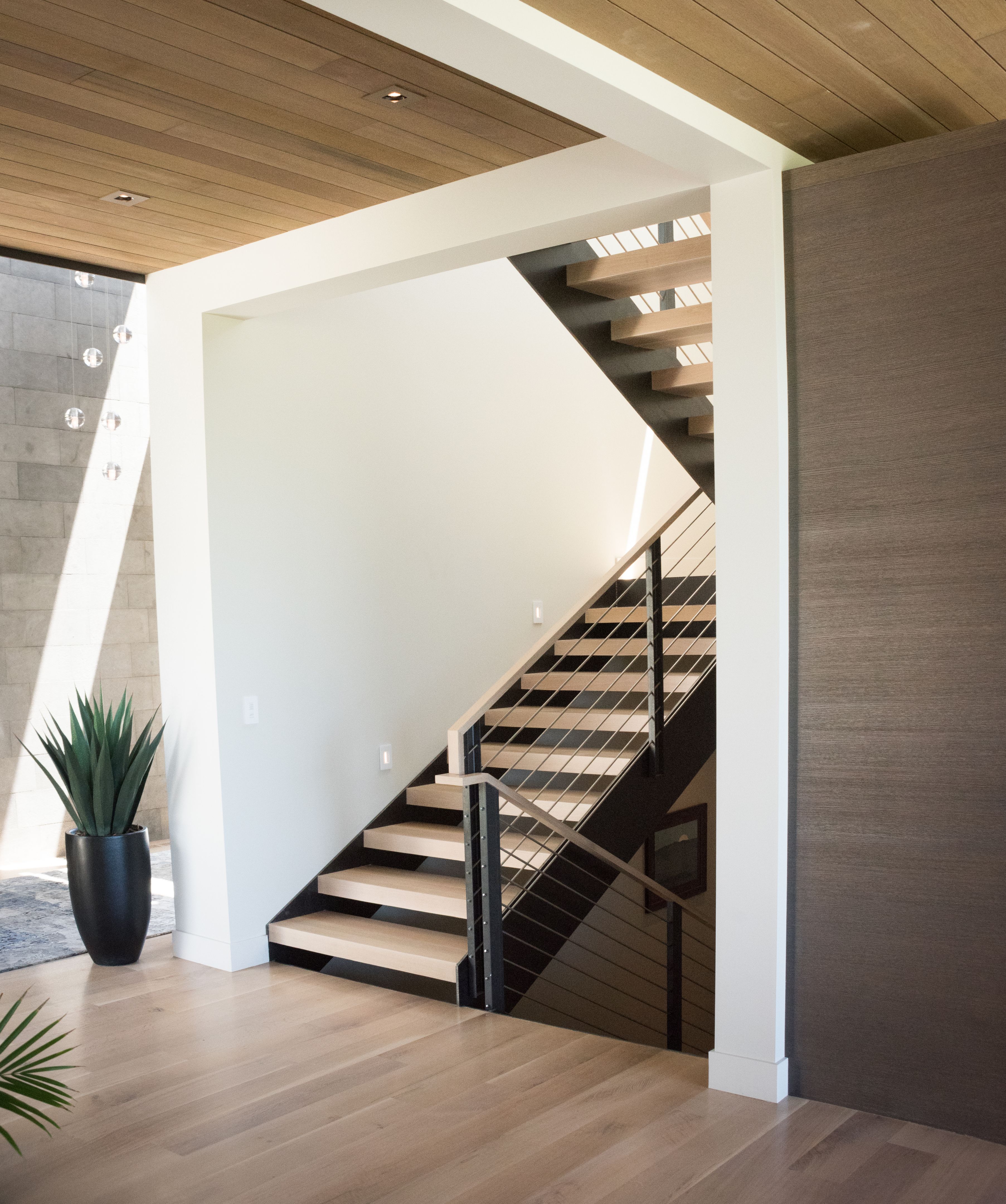 modern iron staircase