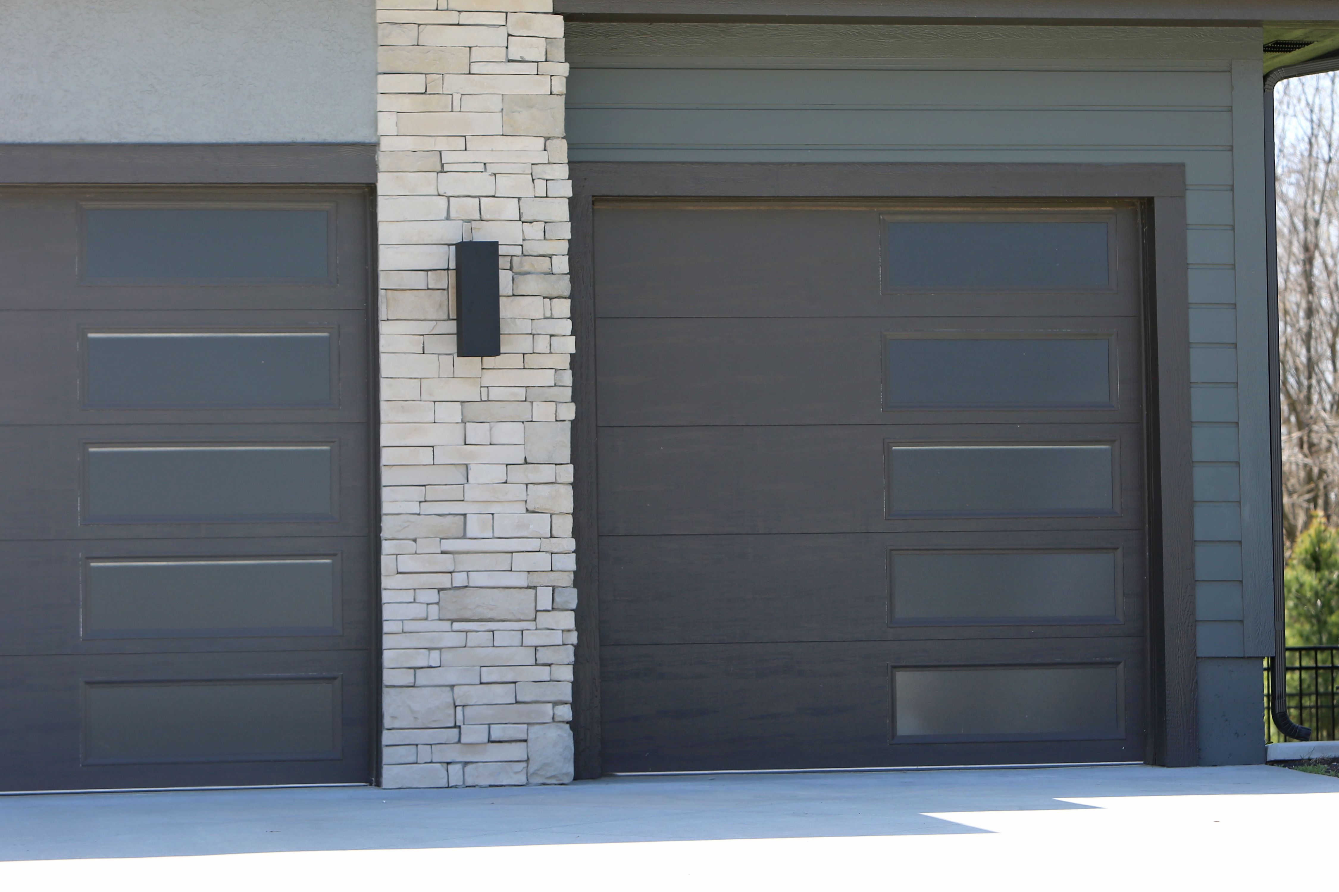dark colored garage door