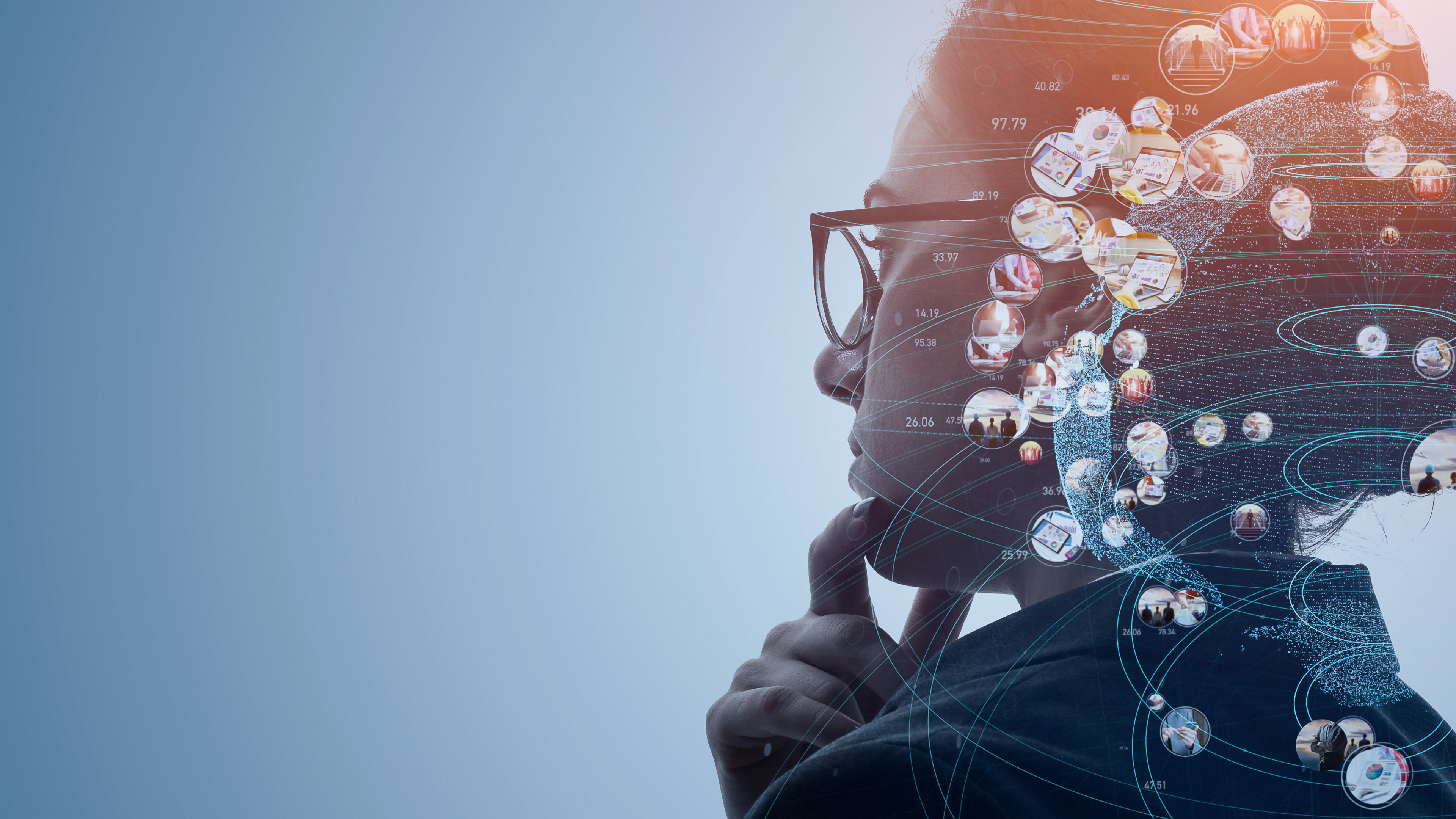 AI (Artificial Intelligence) concept. Communication network.