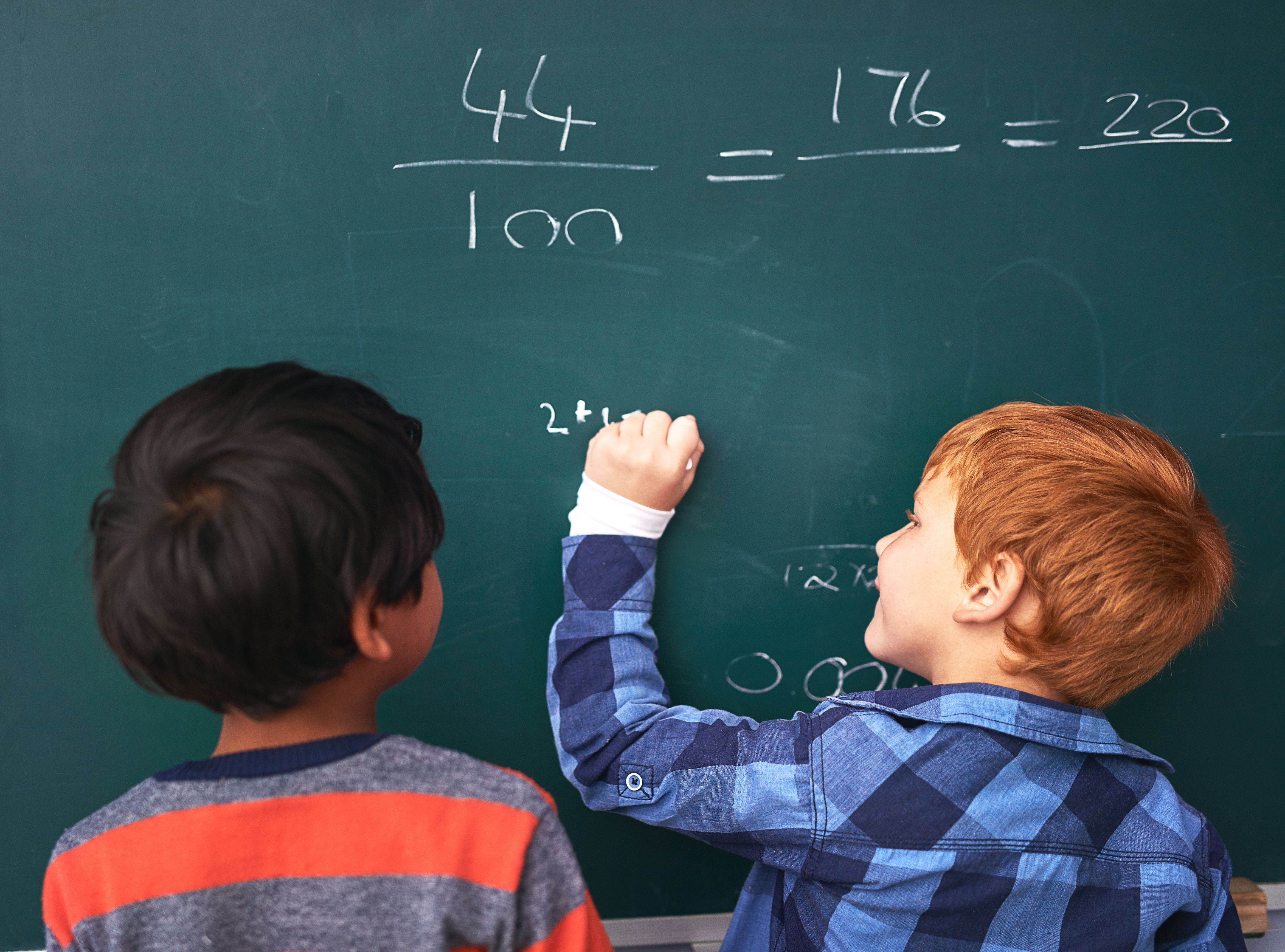 students solving math