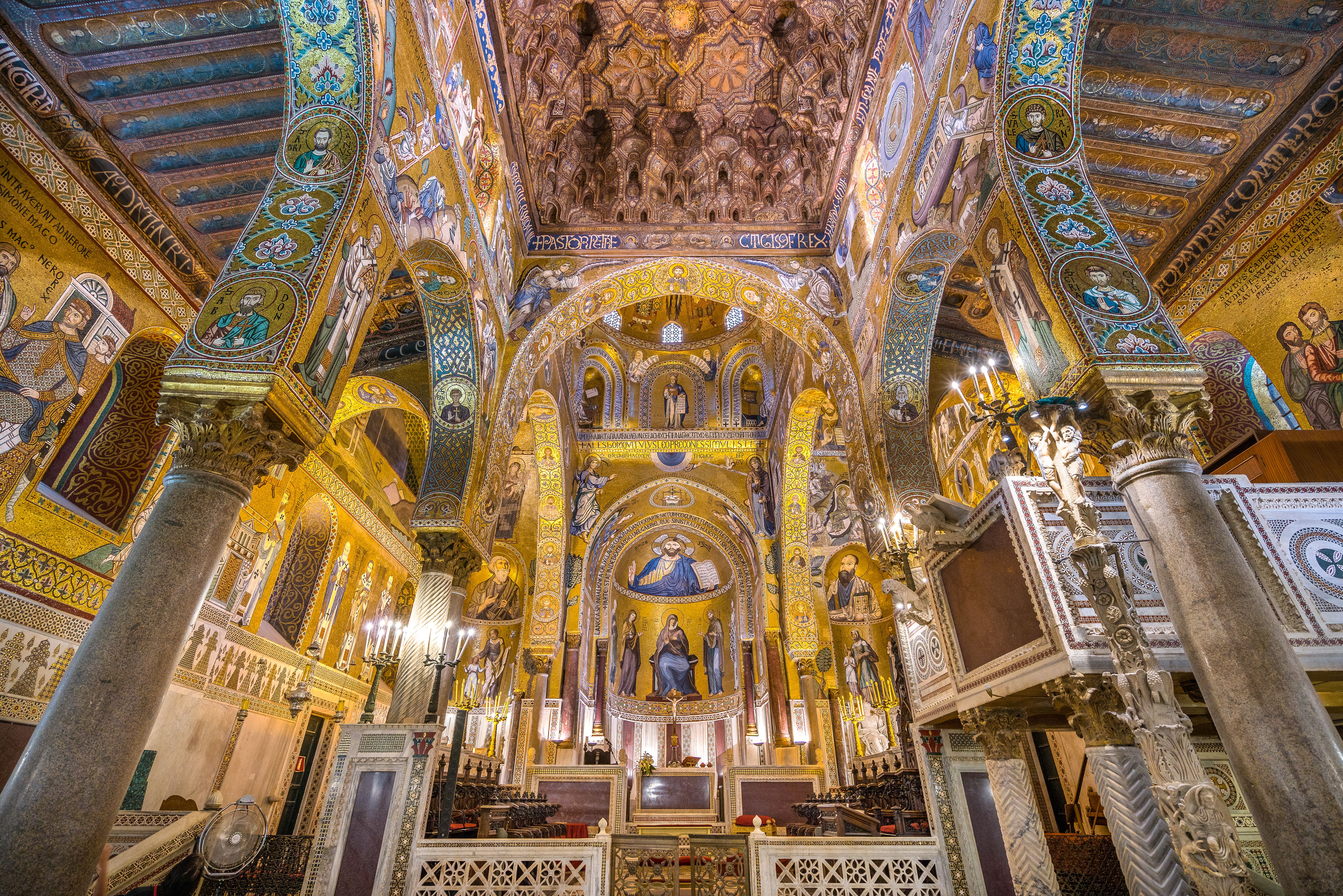 The Palatine Chapel from the Norman Palace (Palazzo dei Normanni) in Palermo. Sicily, Italy. The Palatine Chapel from the Norman Palace (Palazzo dei Normanni) in Palermo. Sicily, Italy.
