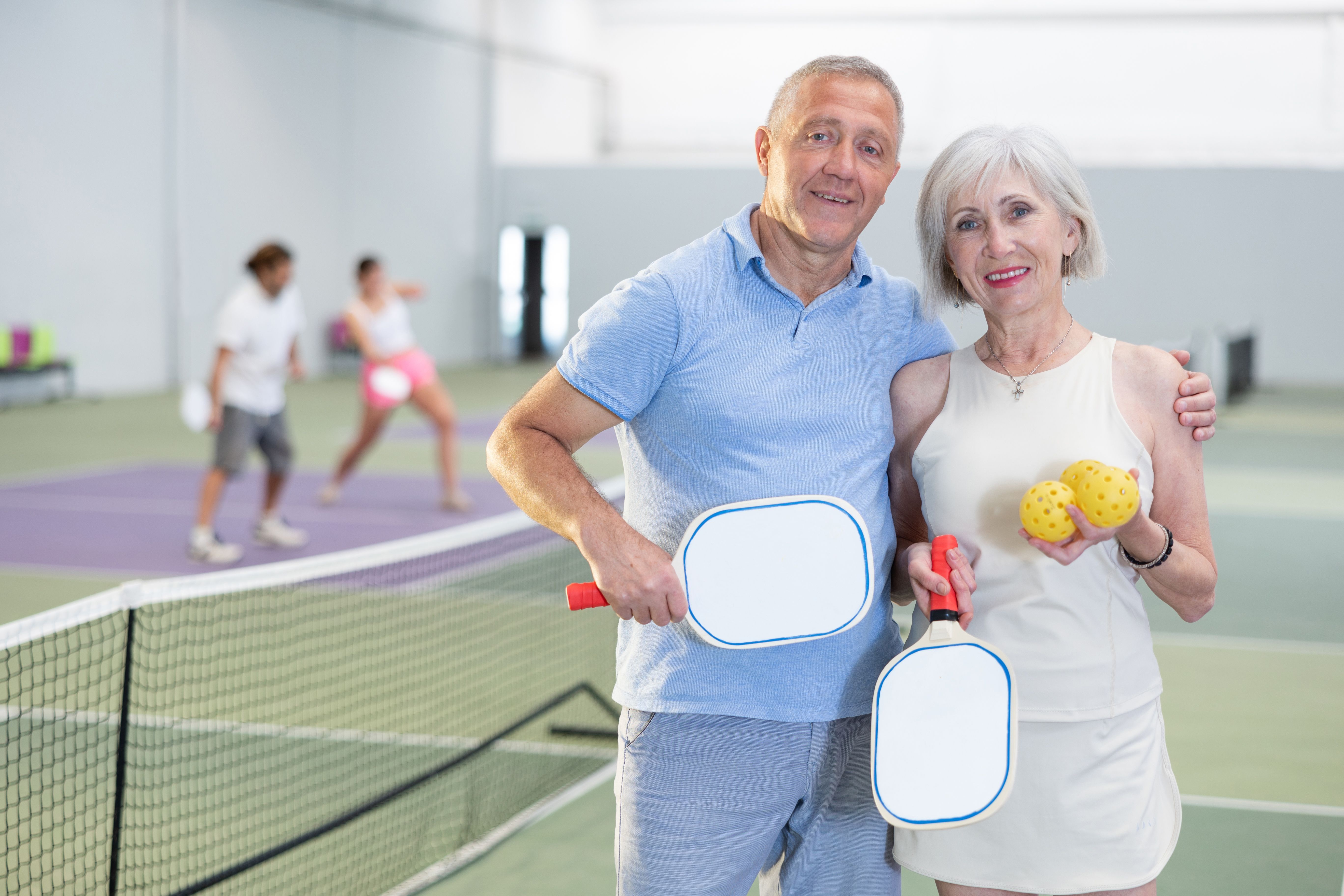 happy client pickleball court