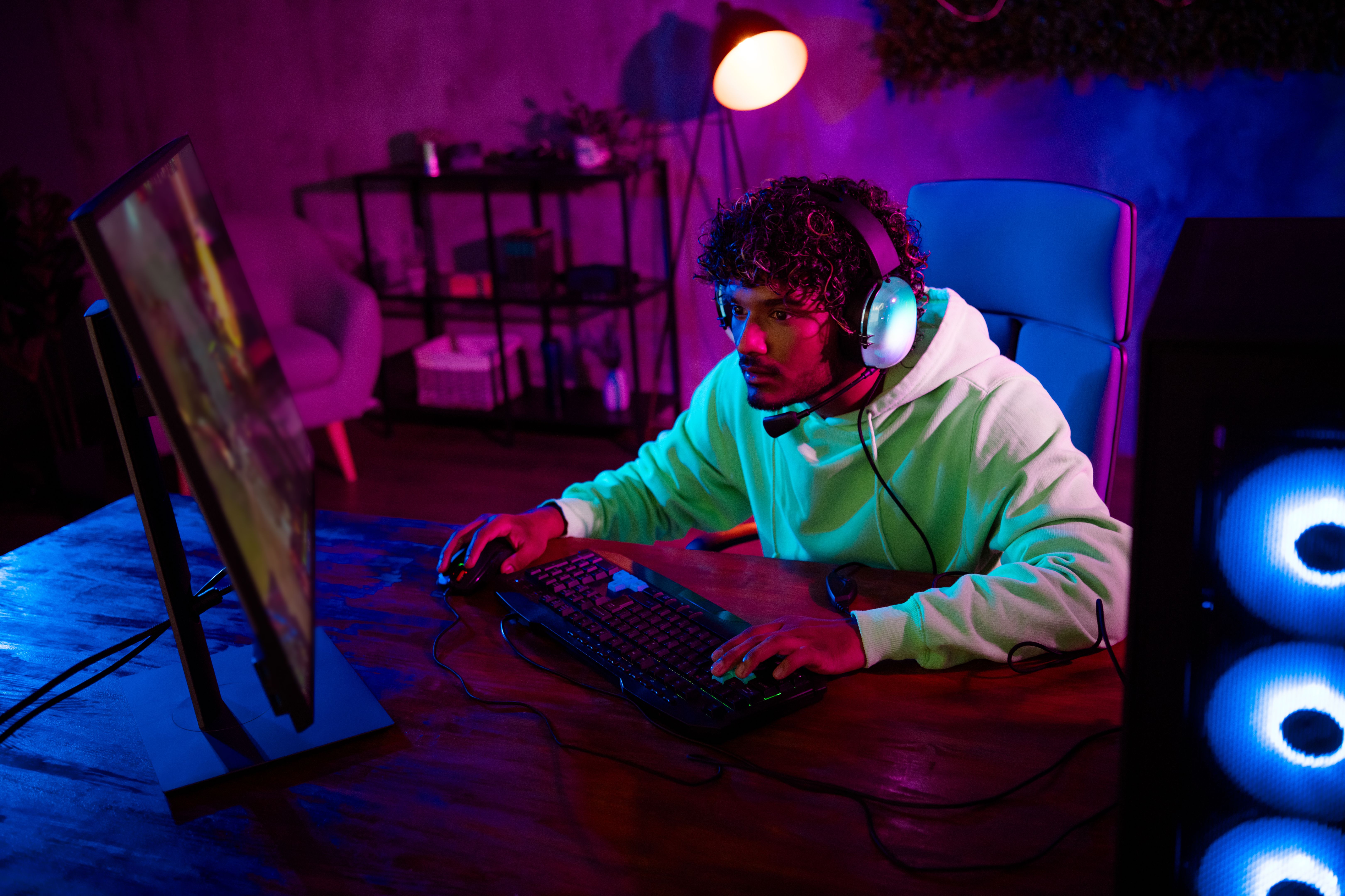 intense gaming action