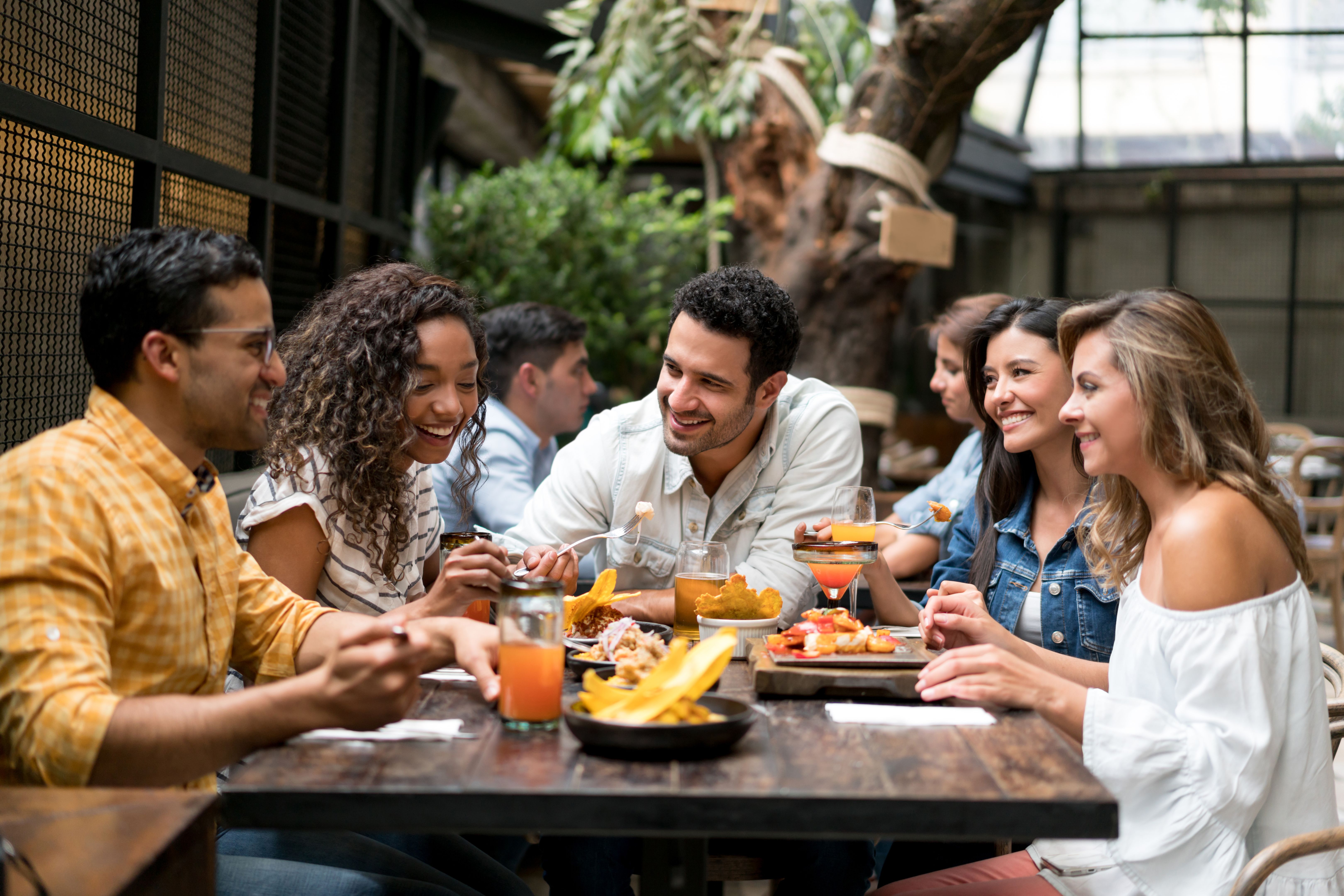 friends enjoying dinner