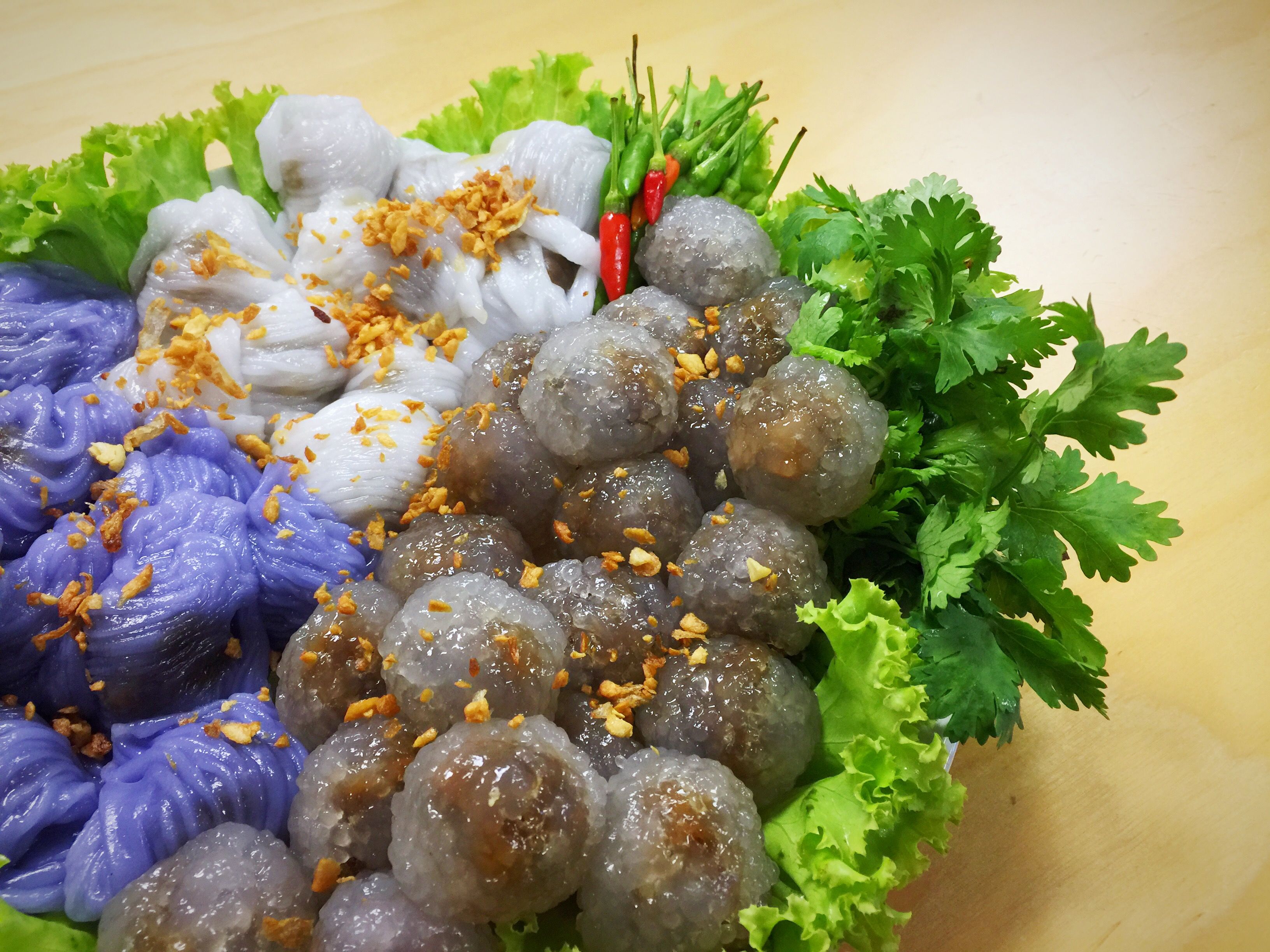 Thai tapioca balls with pork filling