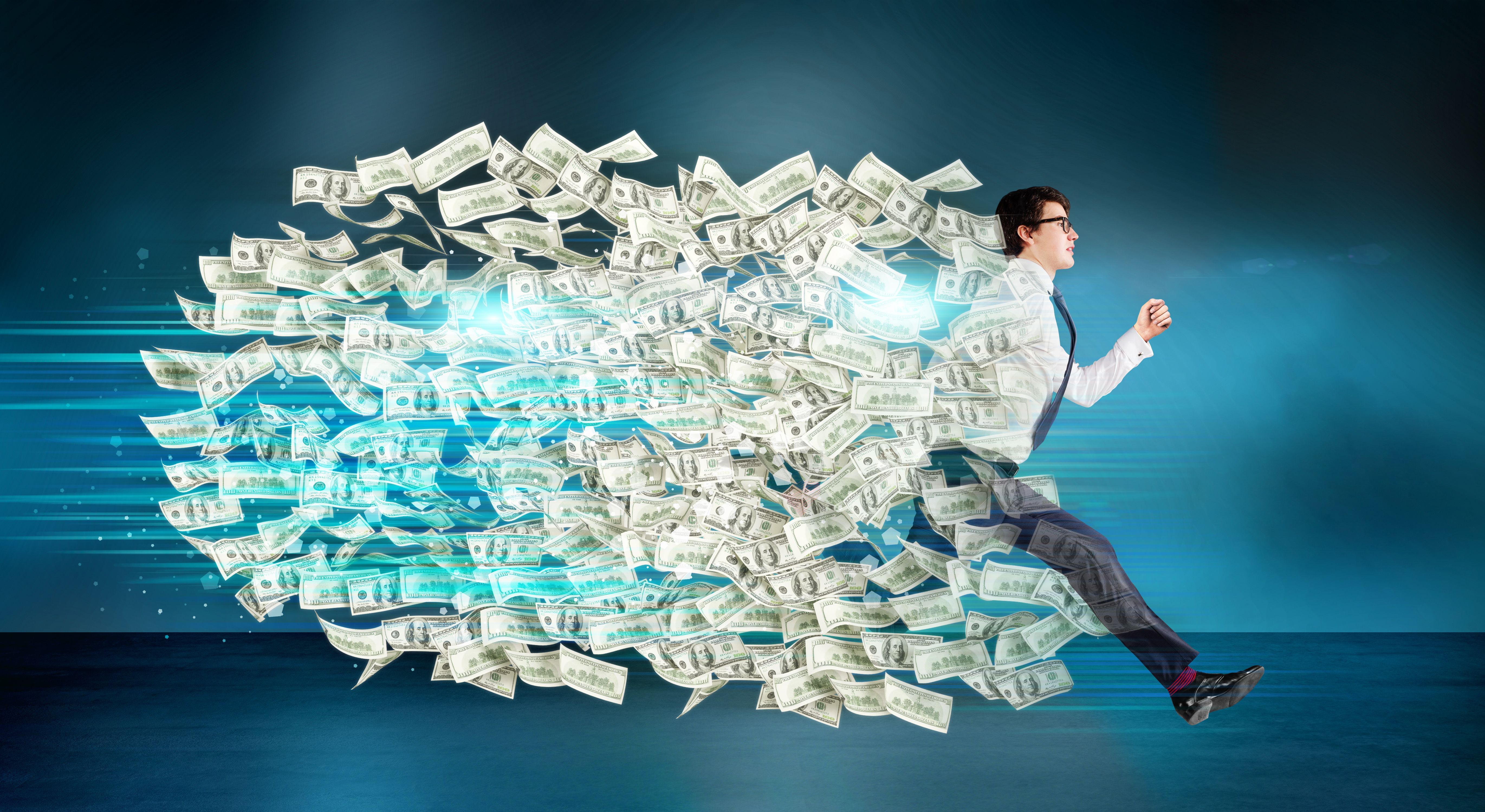 Financial growth dollar trail