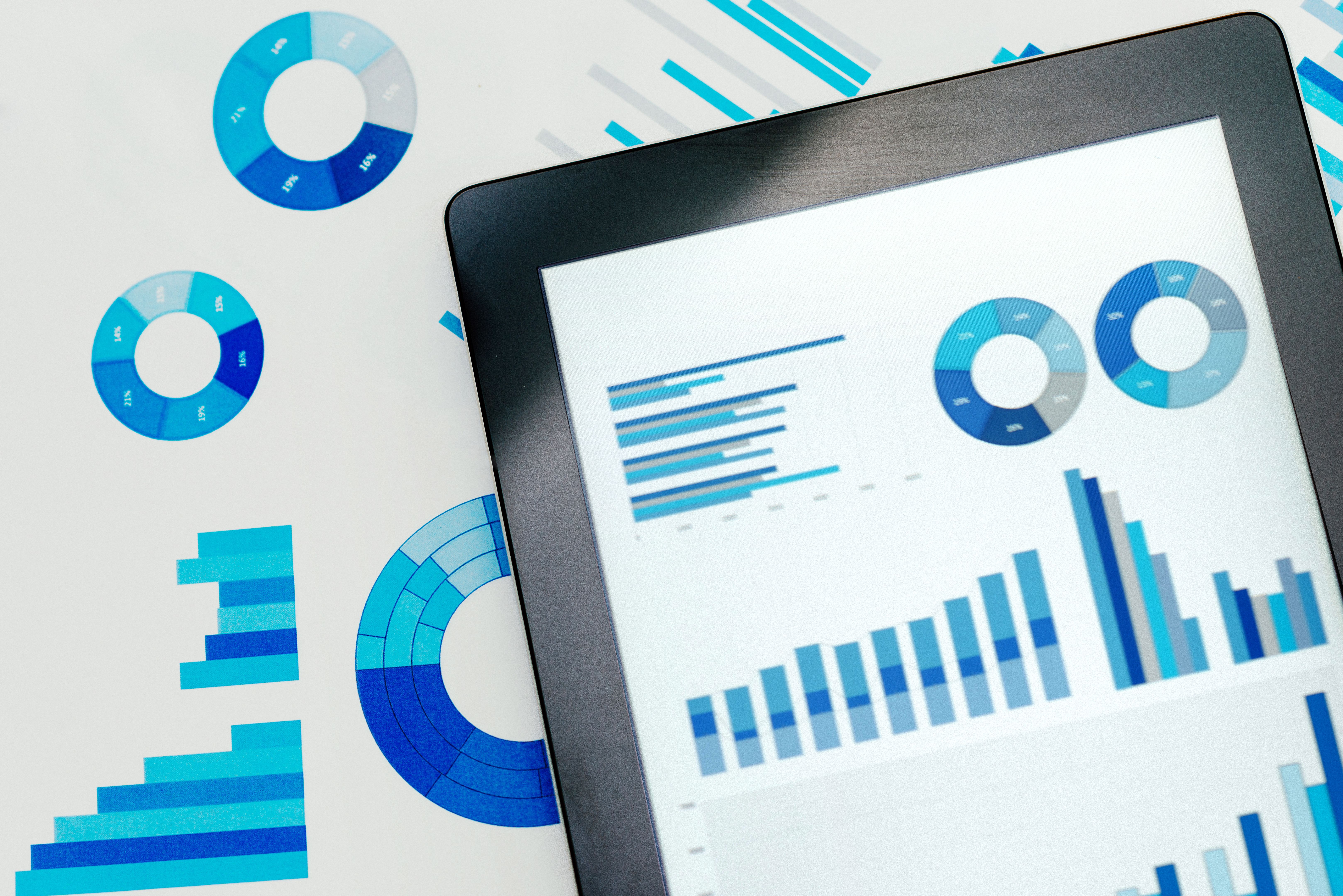 Business concept with stock market charts, business and investment analysis