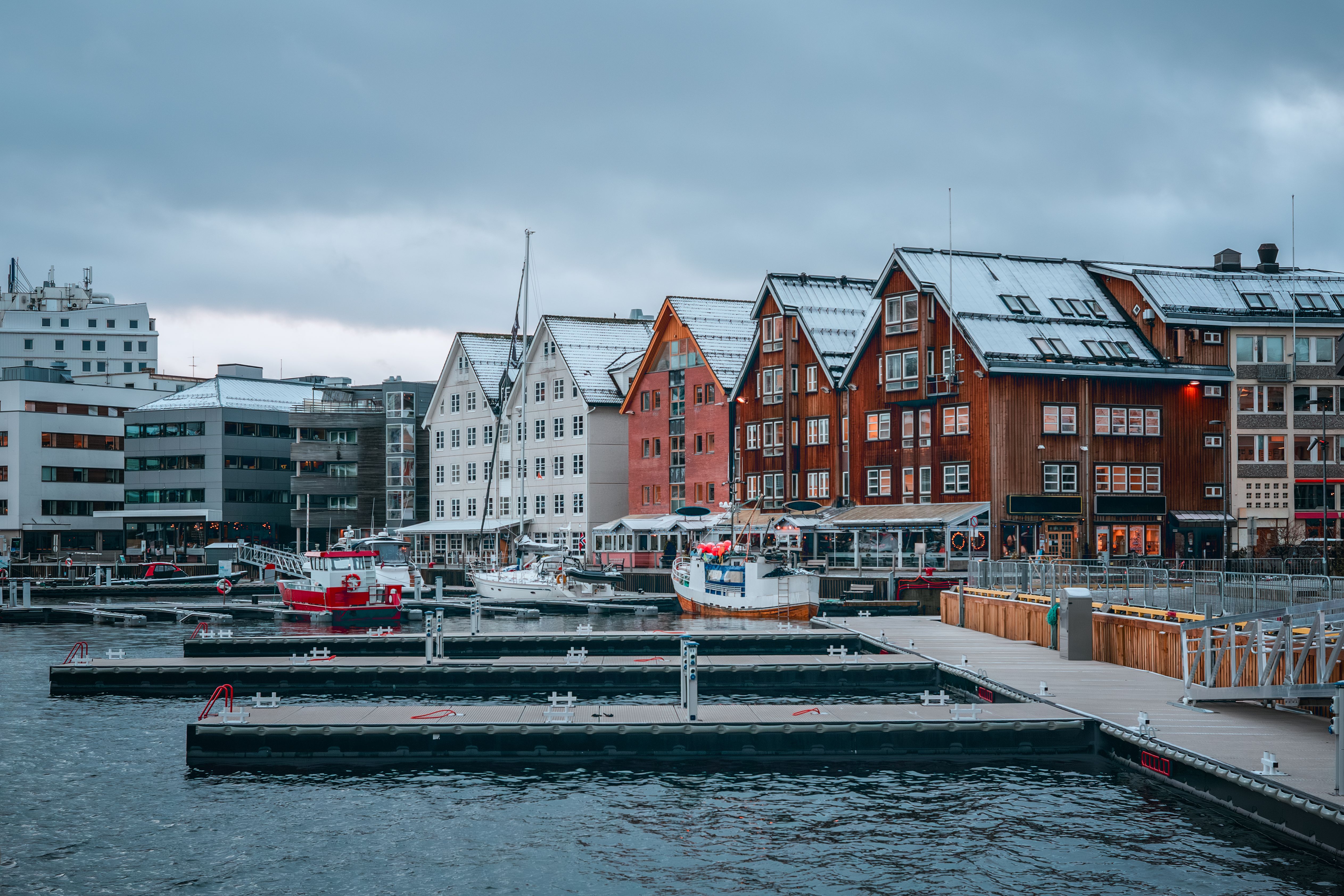 Tromsø Harbour in Northern Norway in winter