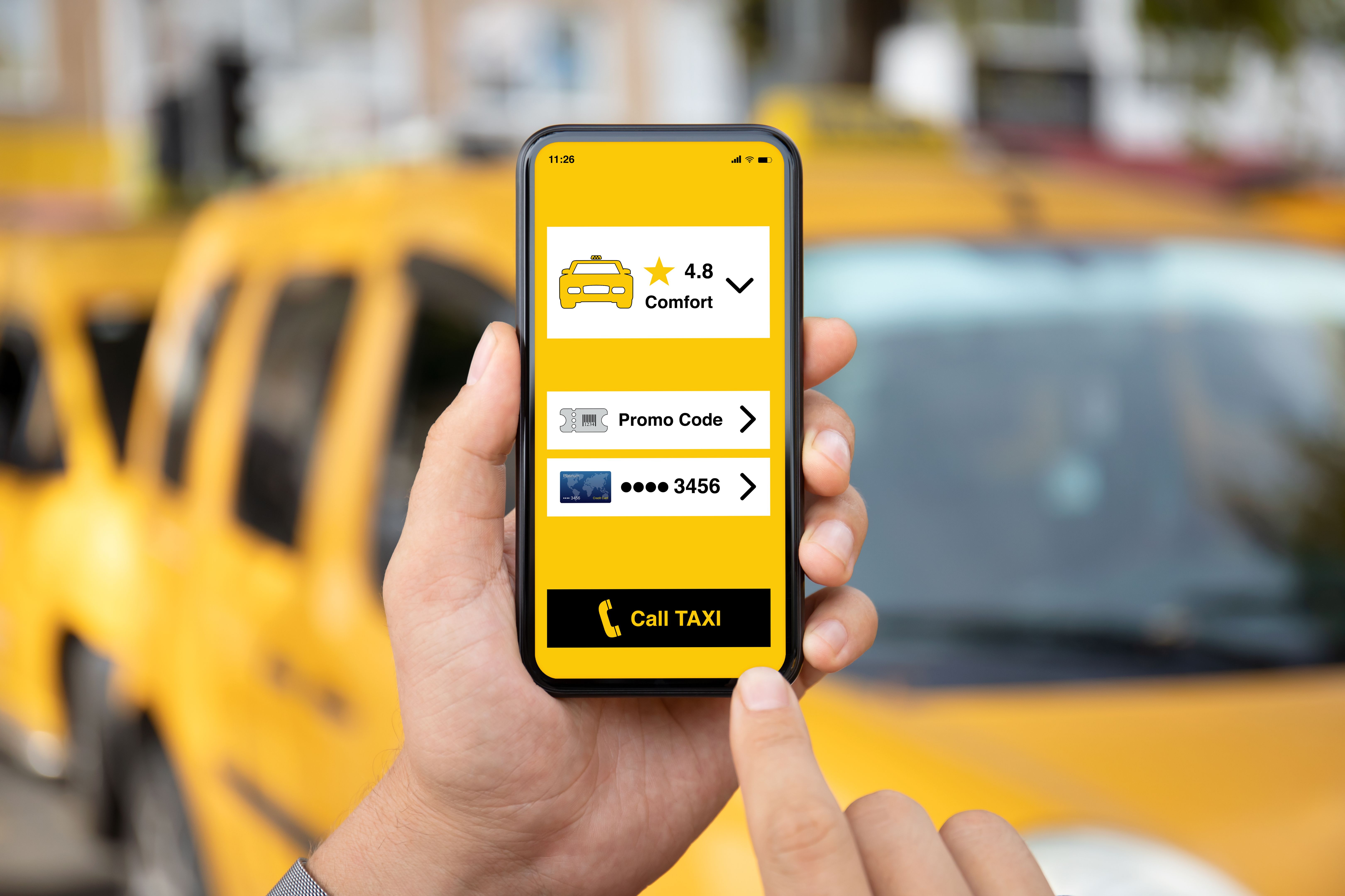 taxi app interface