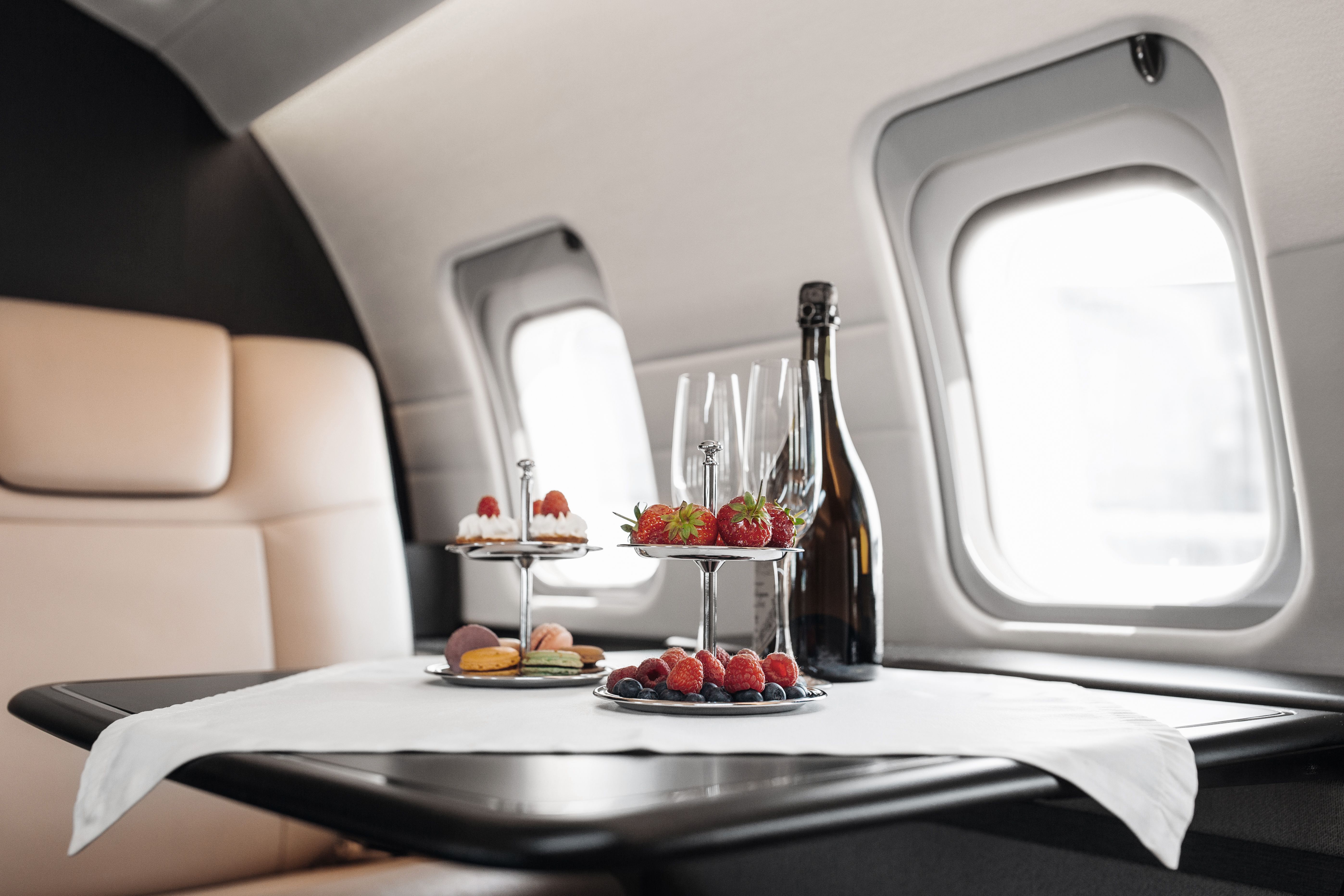 luxury airplane interior