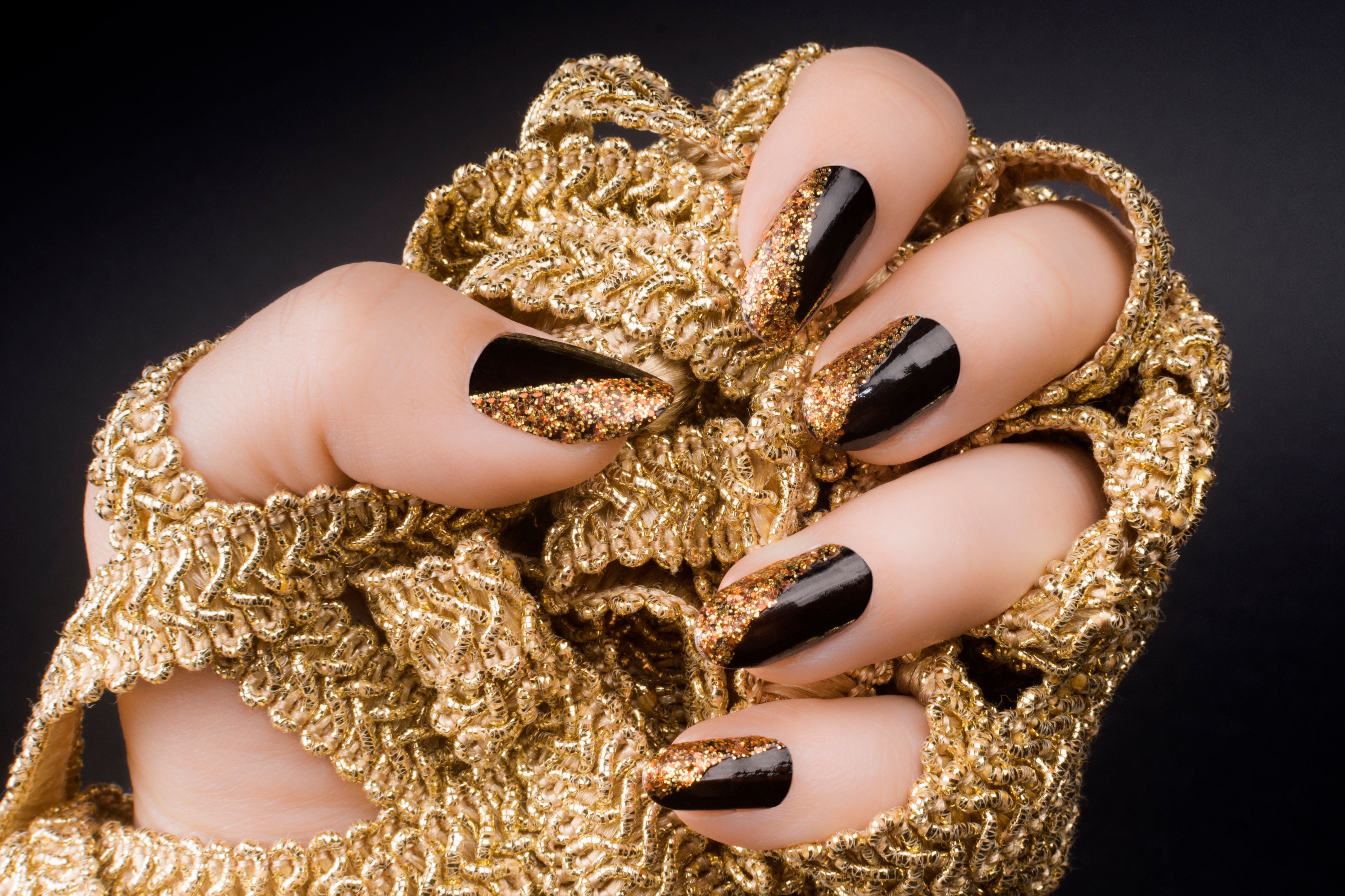 golden black nails