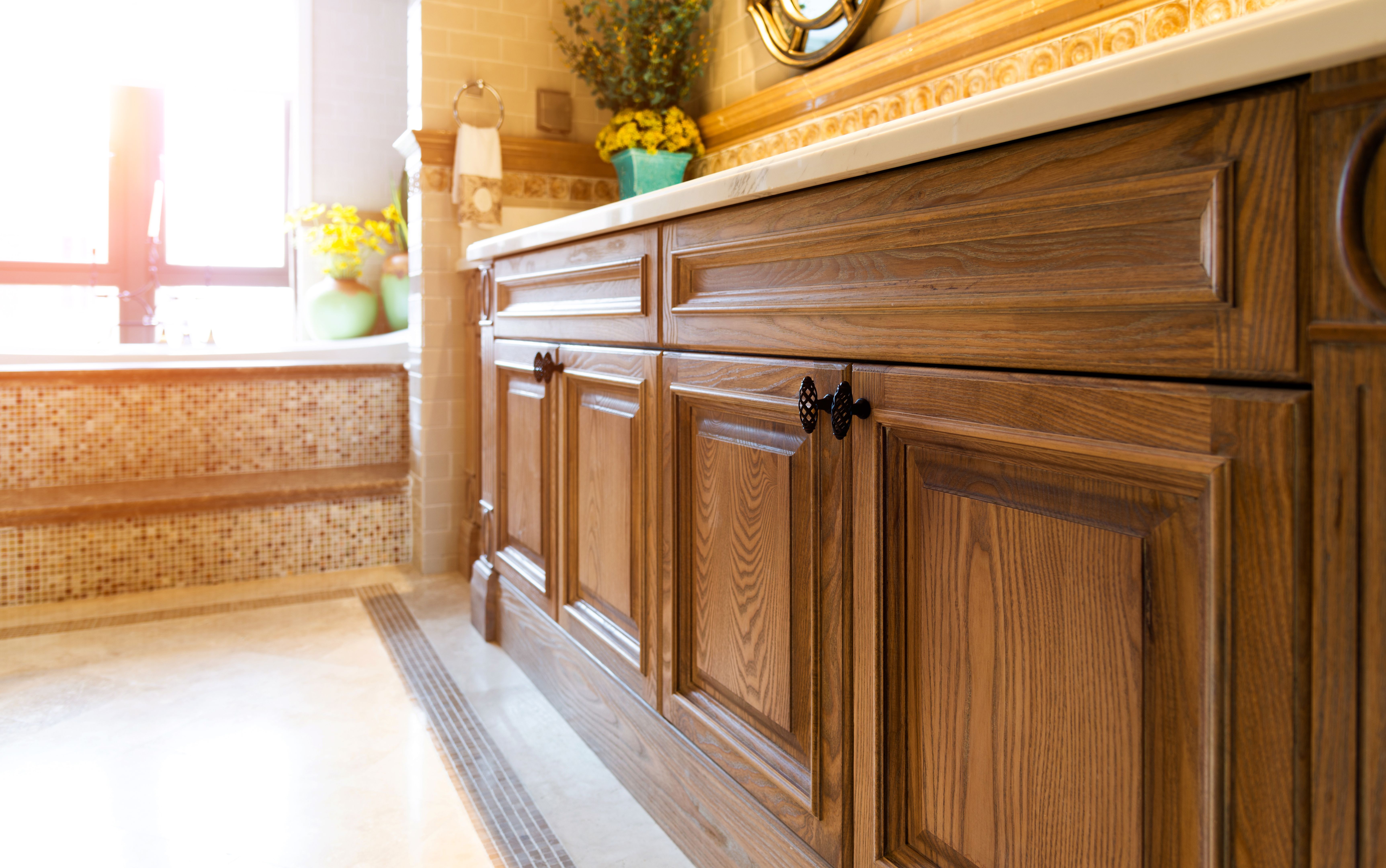 natural wood cabinetry