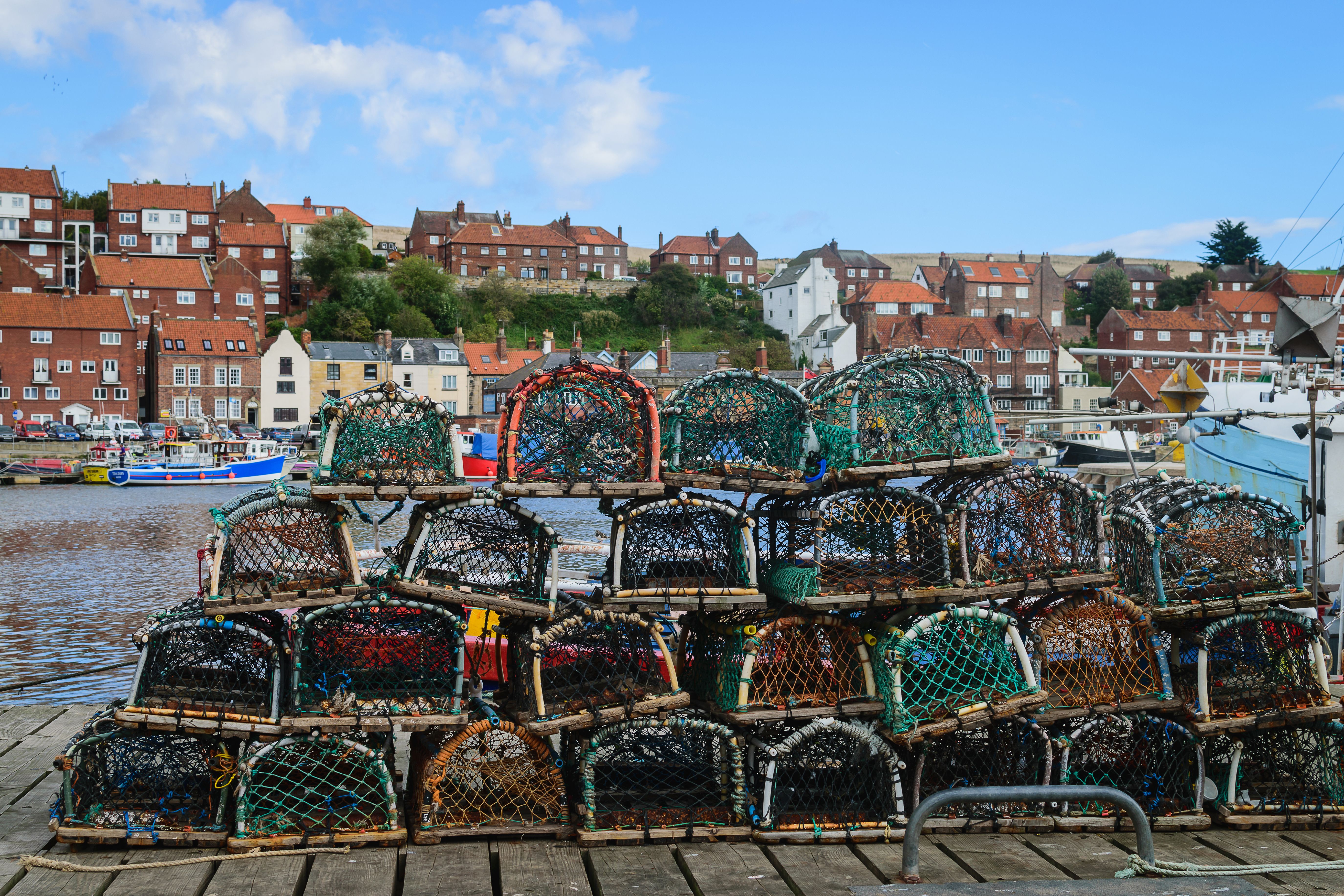 Basket for catch lobster on the boardwalk