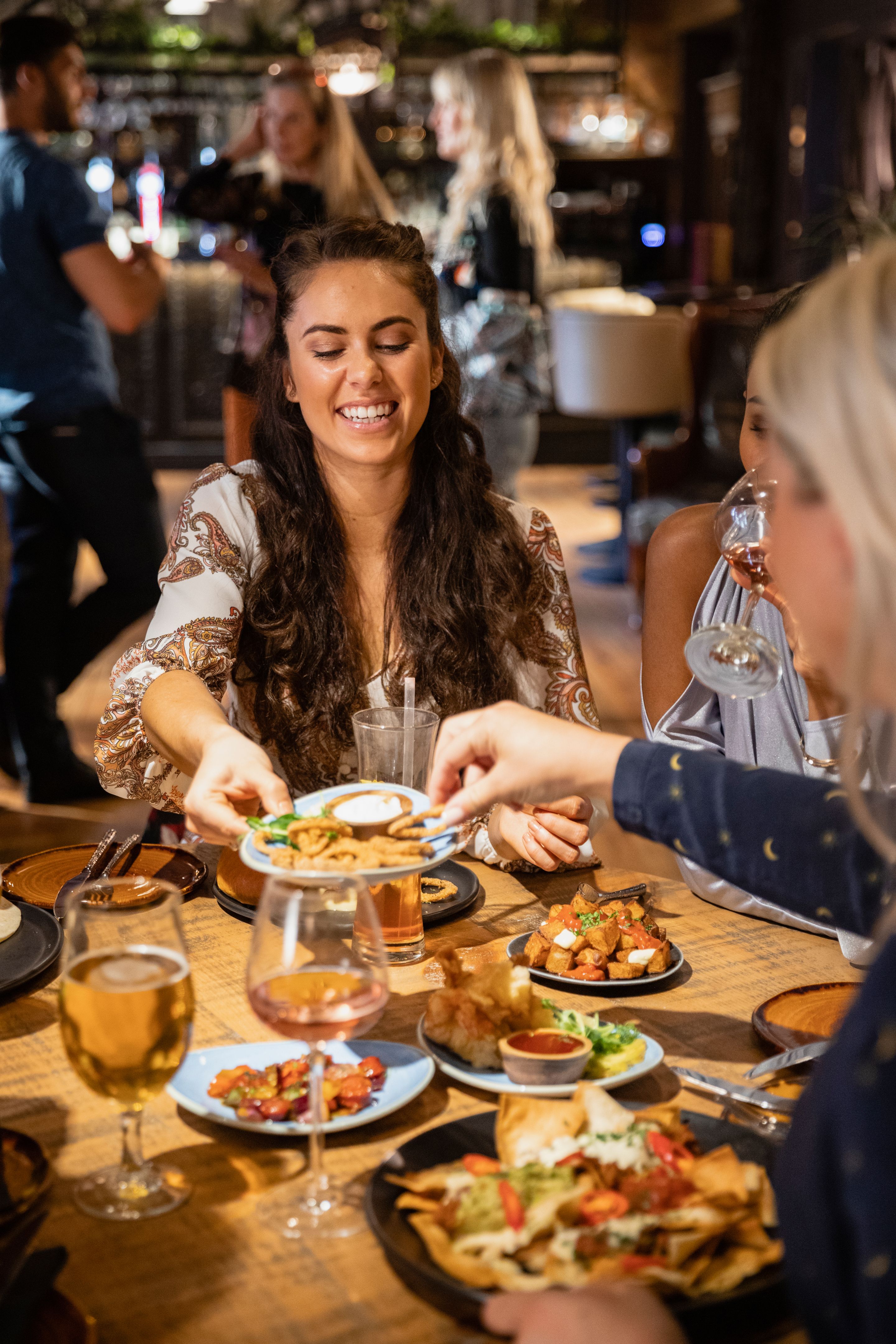 guests enjoying meal