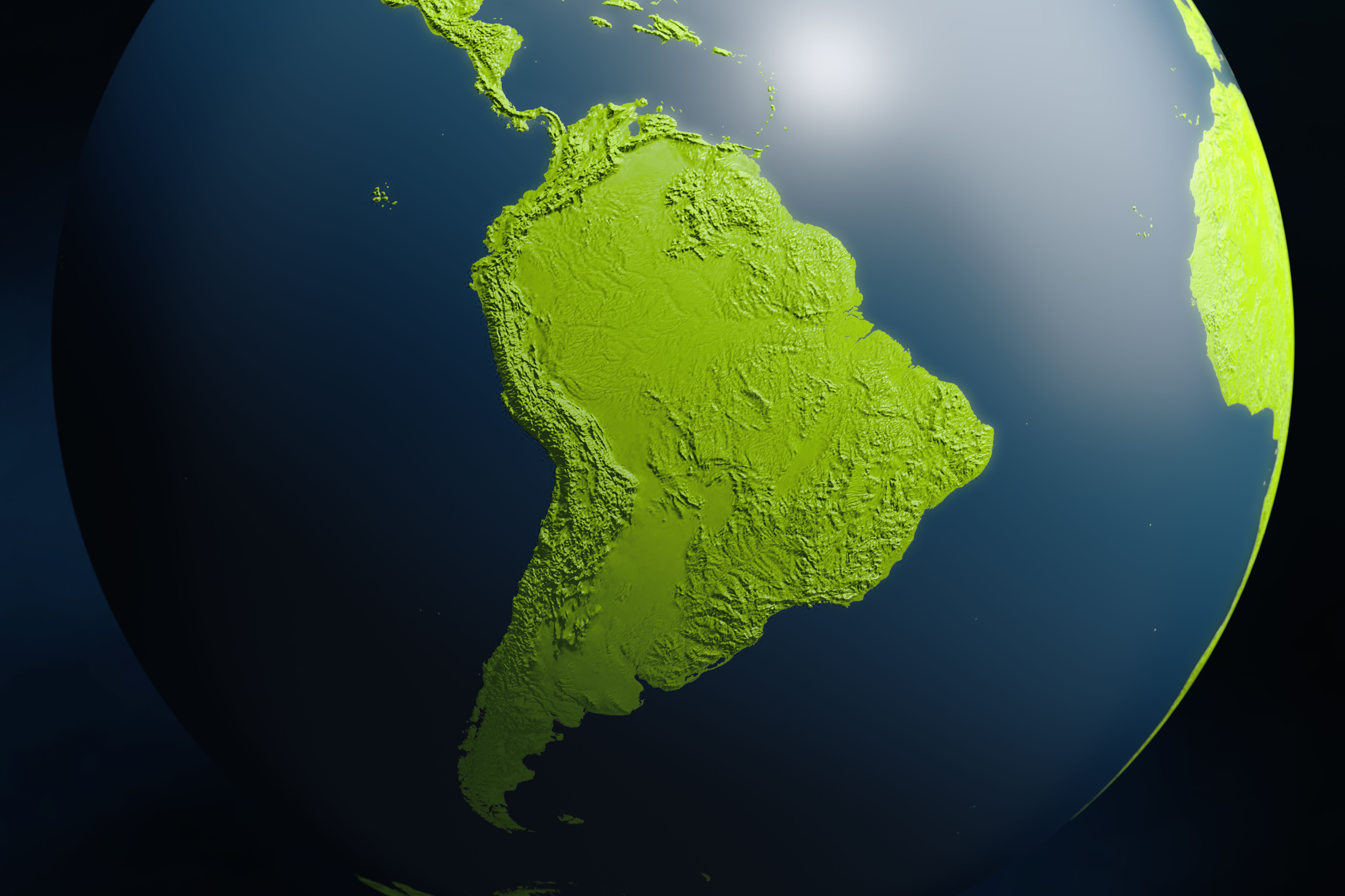 Vista satelital de América del Sur Vista satelital de América del Sur