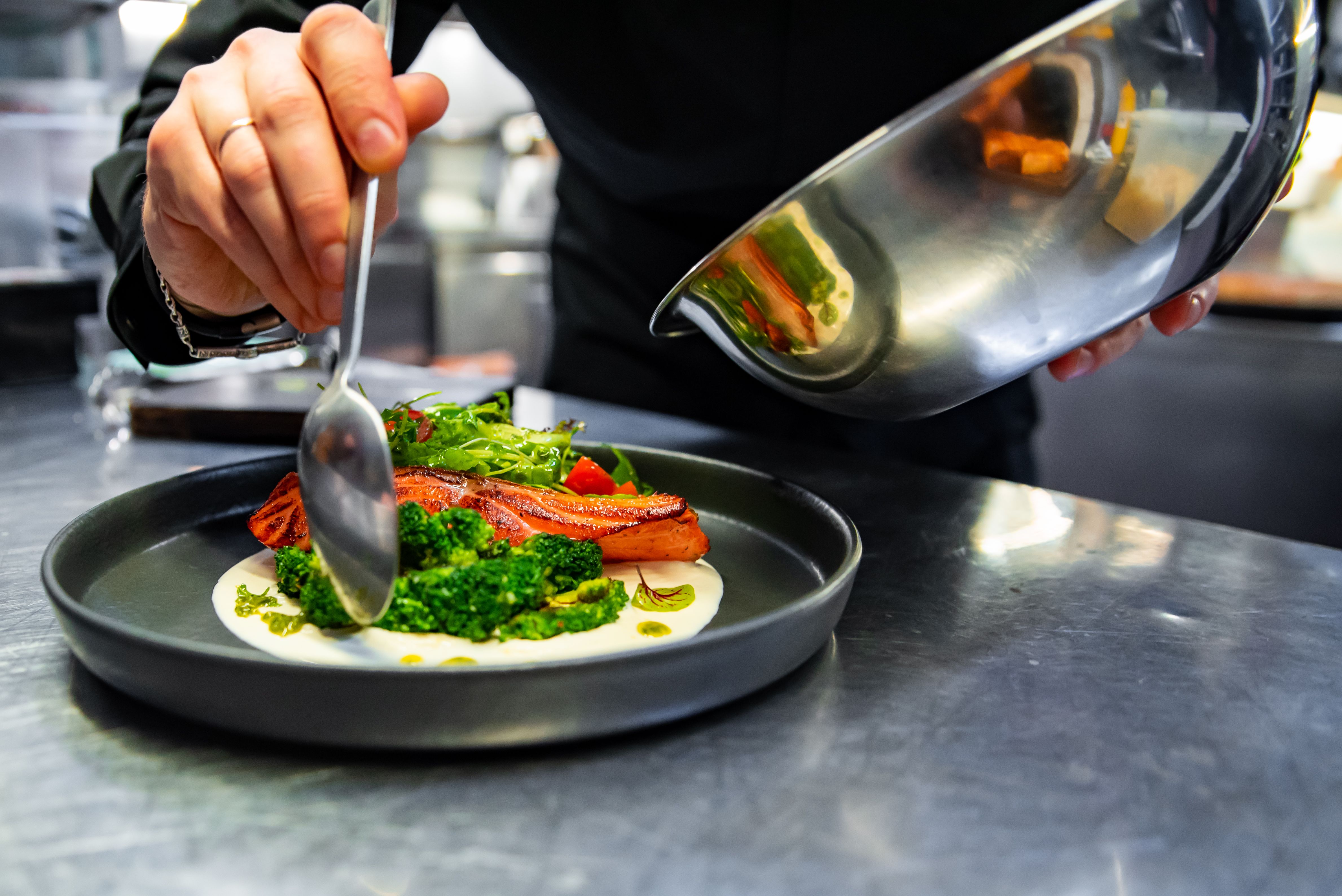 chef preparing seasonal dish