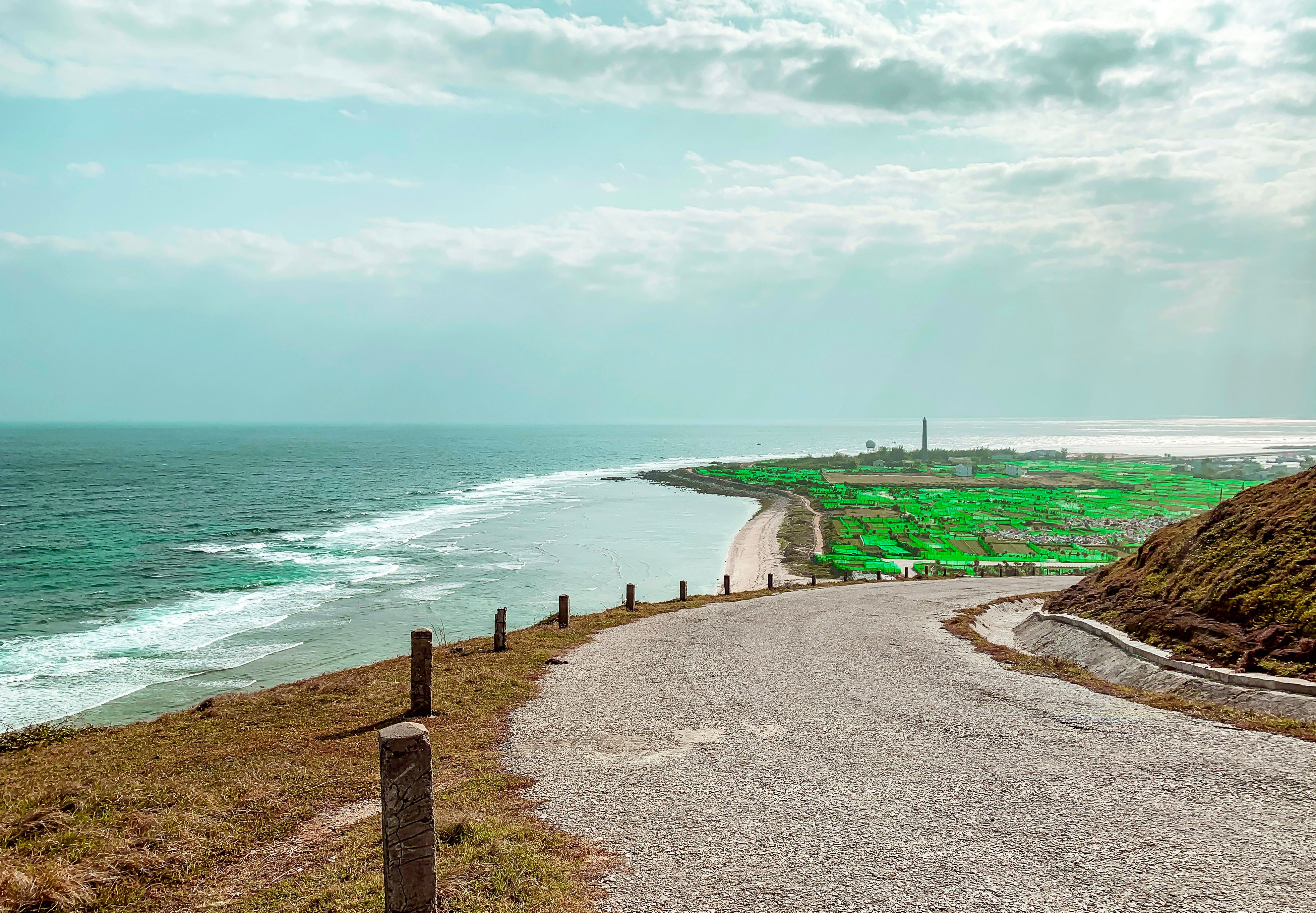 View Of A Beautiful Coastal Road And Beach In Ly Son Island, Vietnam. View Of A Beautiful Coastal Road And Beach In Ly Son Island, Vietnam.