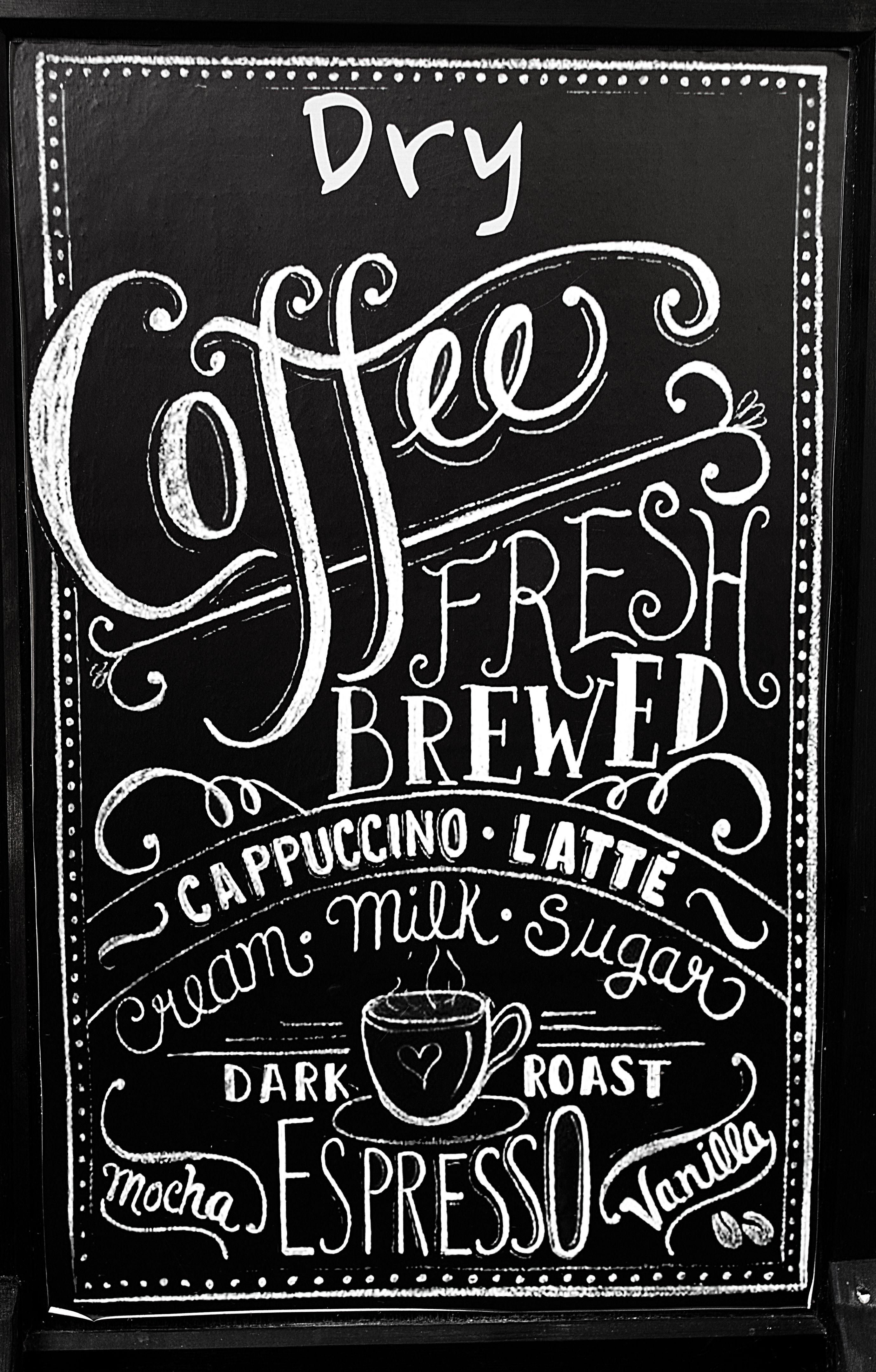 coffee menu