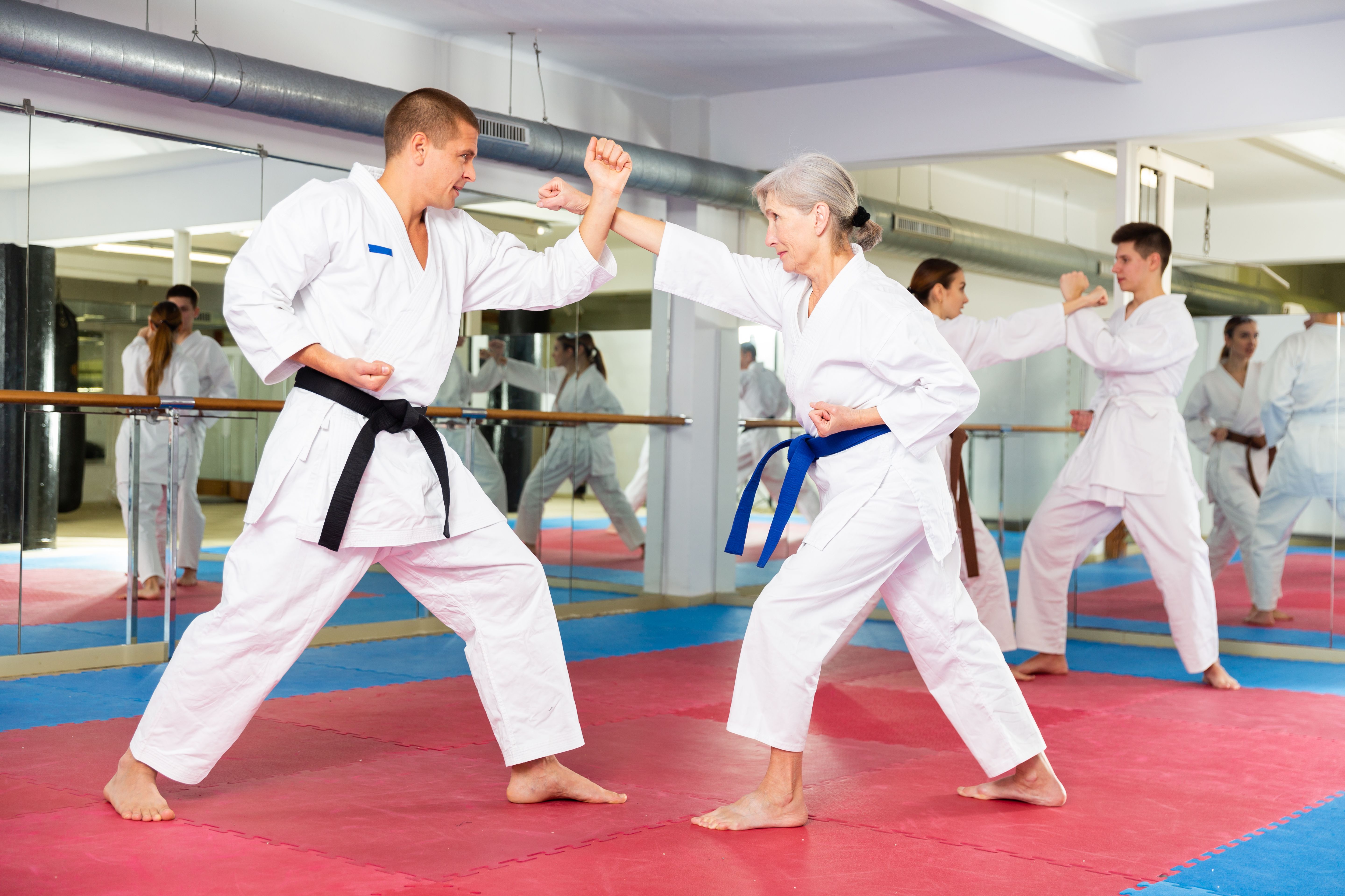 seniors practicing martial arts