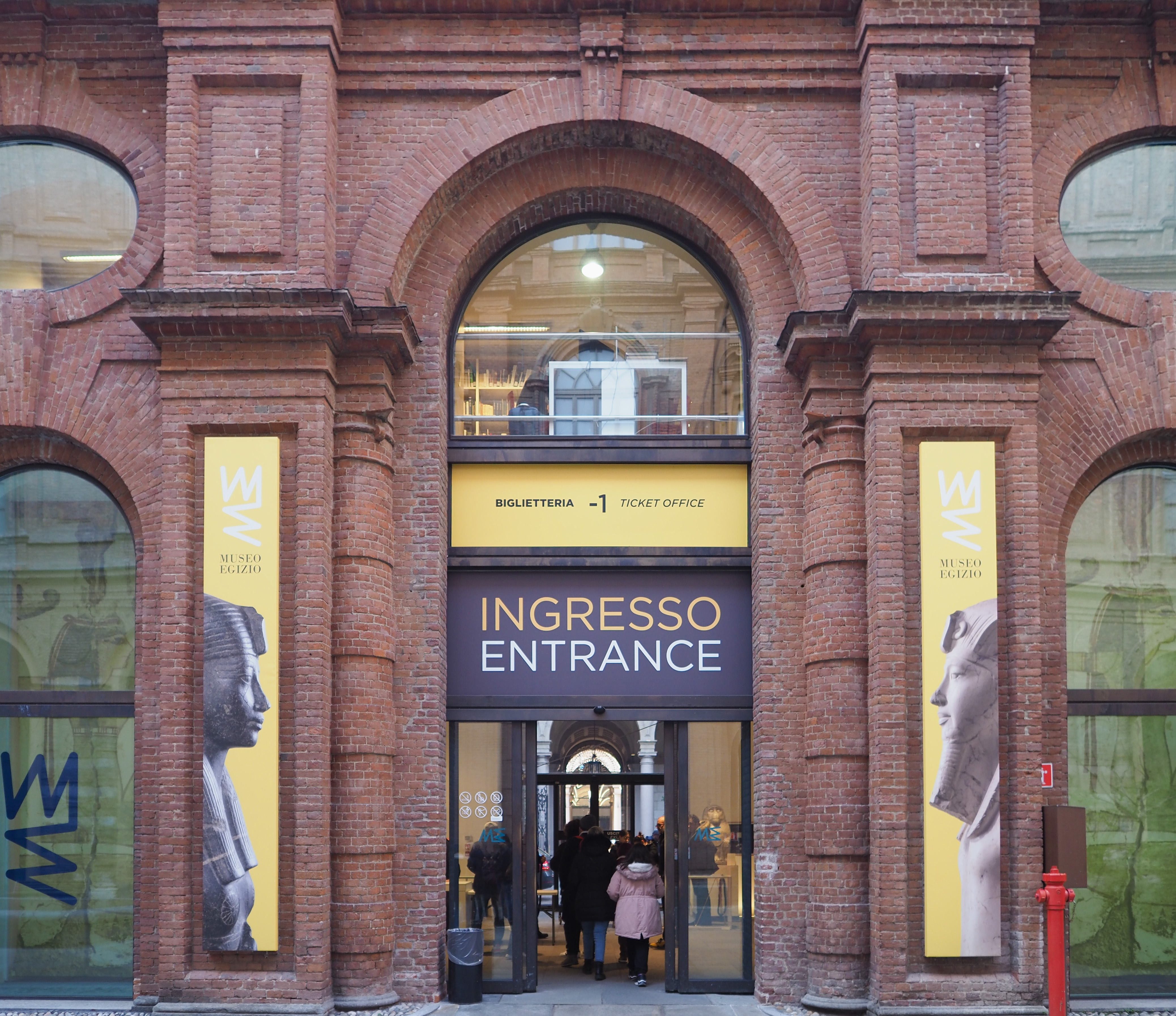 Visitors at Egyptian Museum in Turin Visitors at Egyptian Museum in Turin