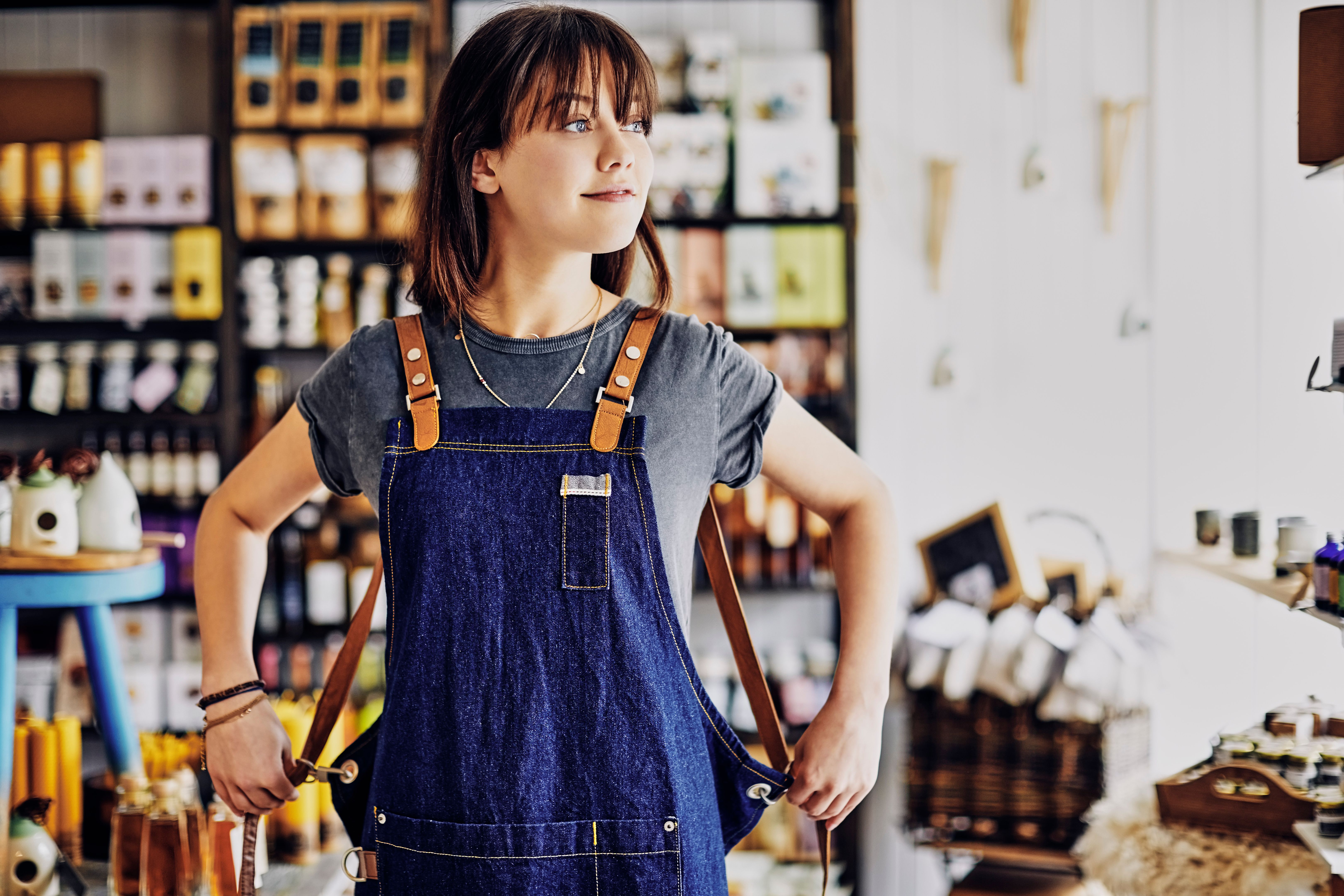 denim apron style