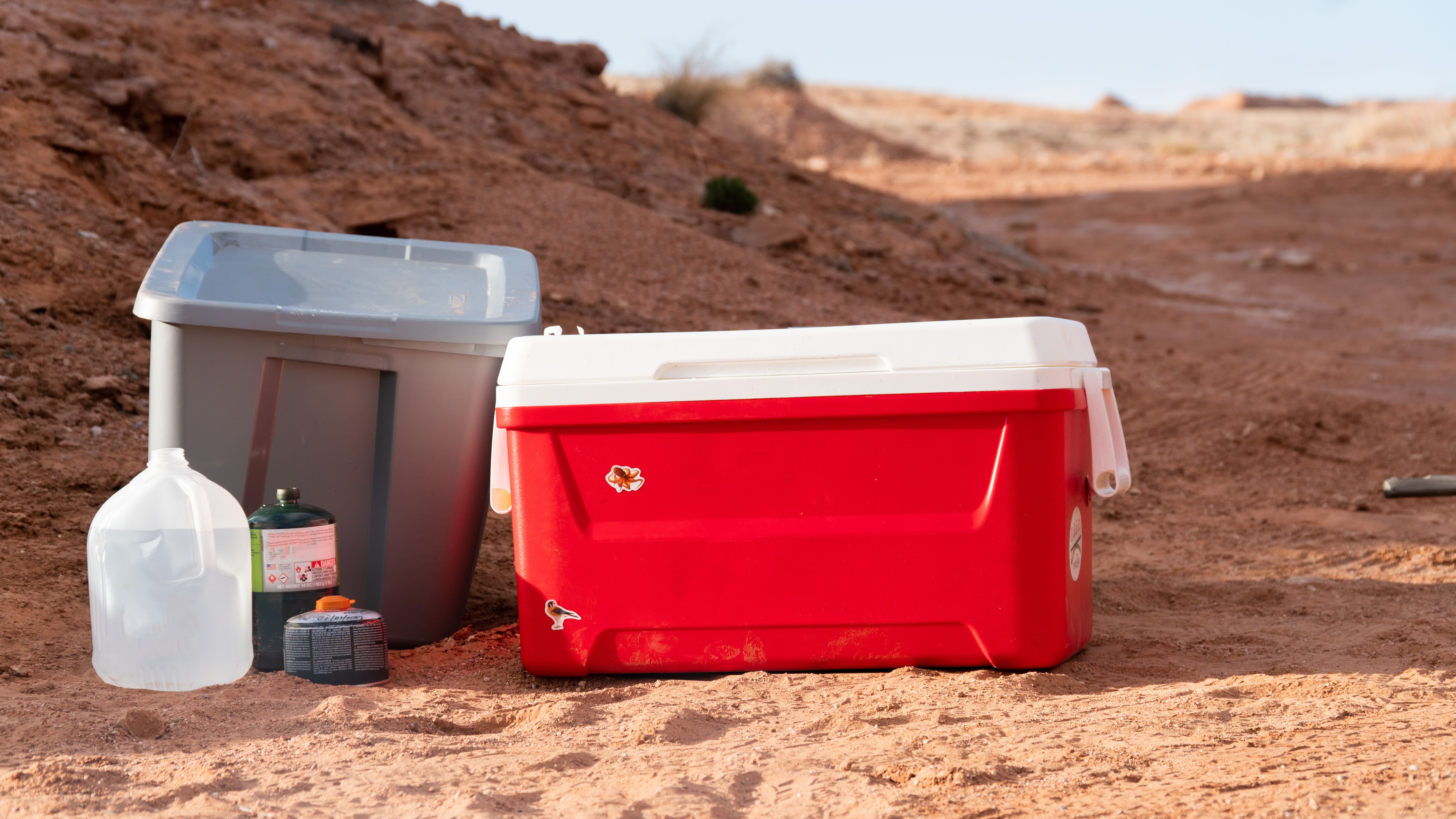 A Cooler, Some Propane and Some Water in the Dirt