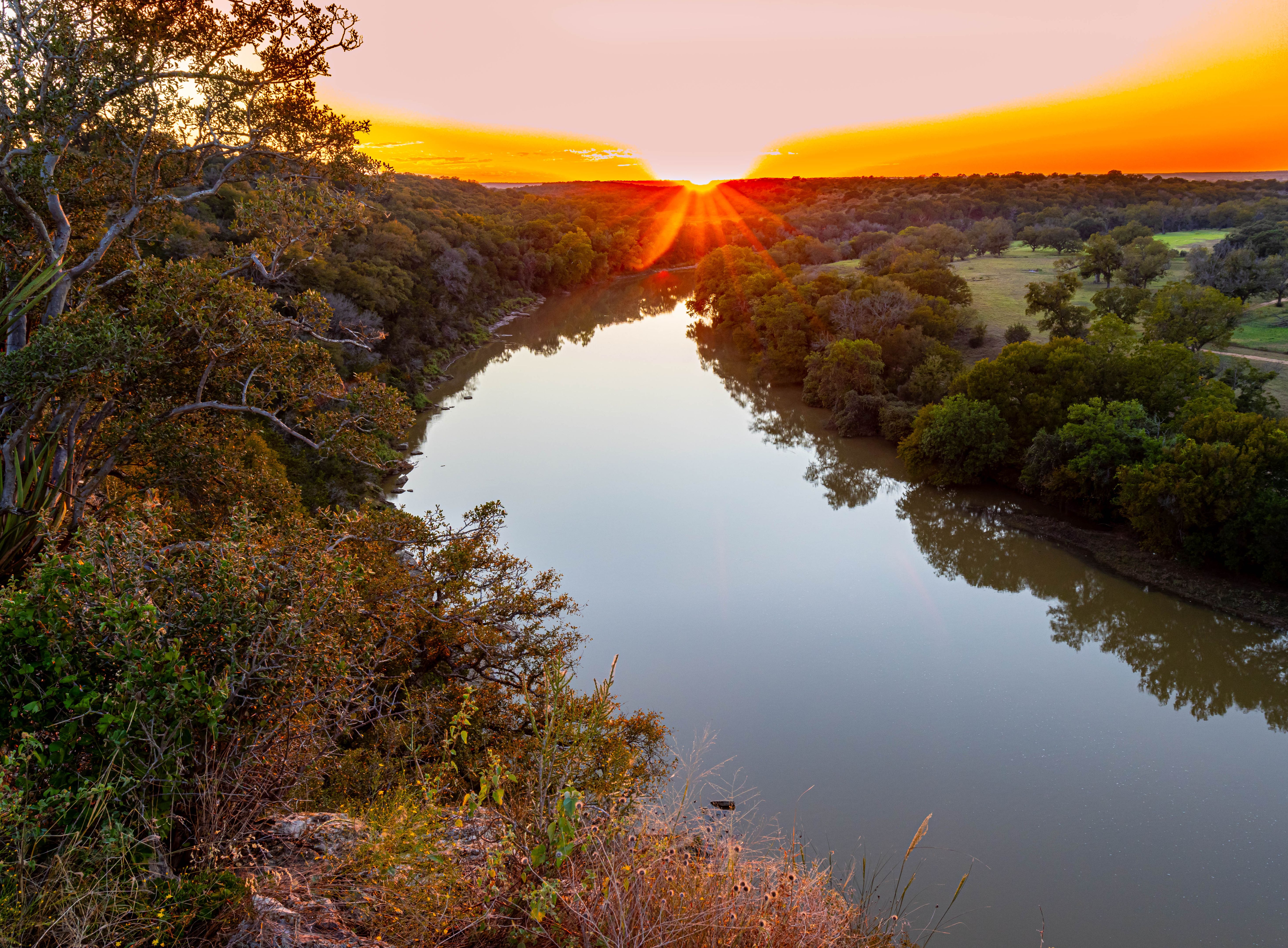 Sunset View High Above The Colorado River Near Colorado State Park Sunset View High Above The Colorado River Near Colorado State Park