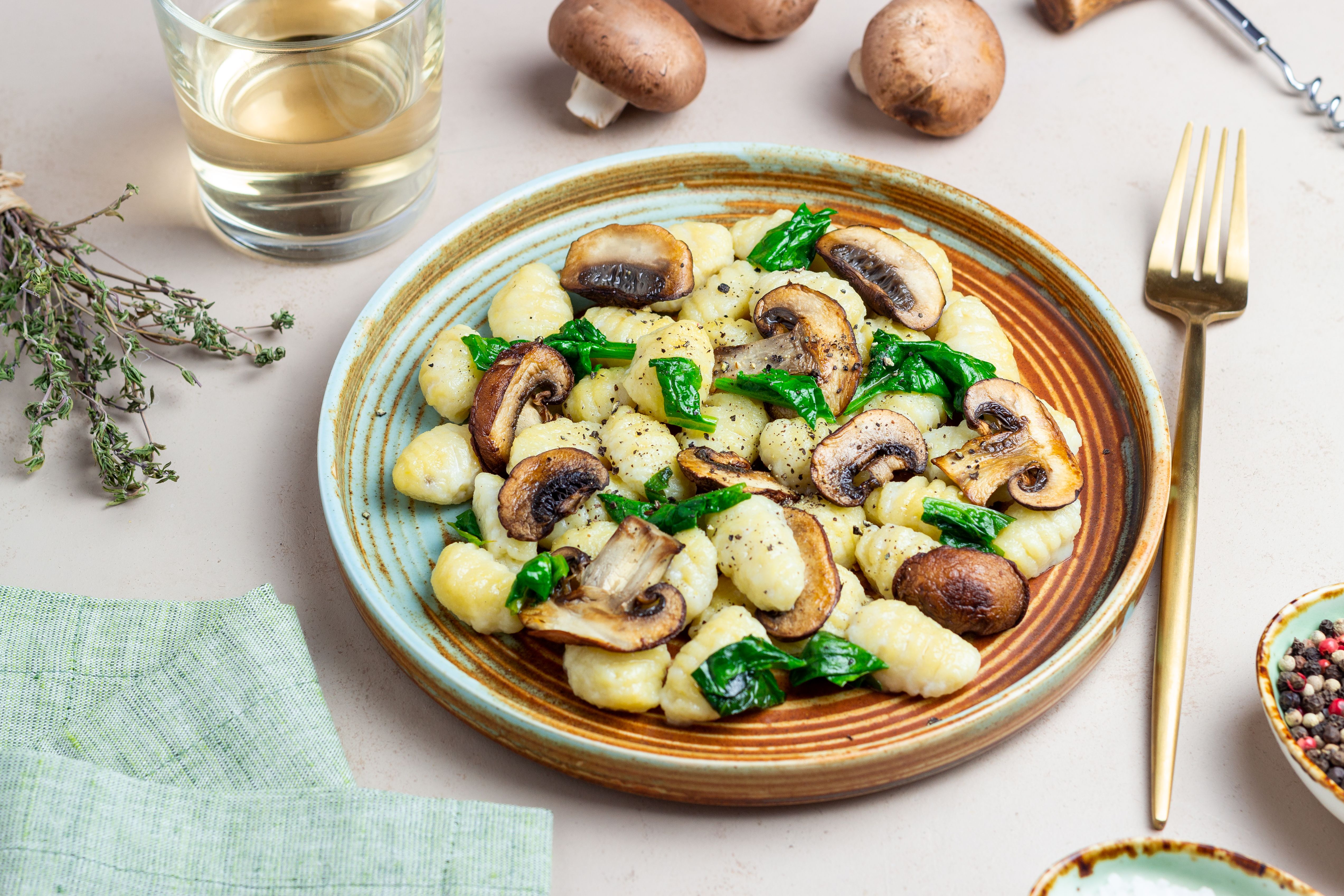 mushroom spinach gnocchi
