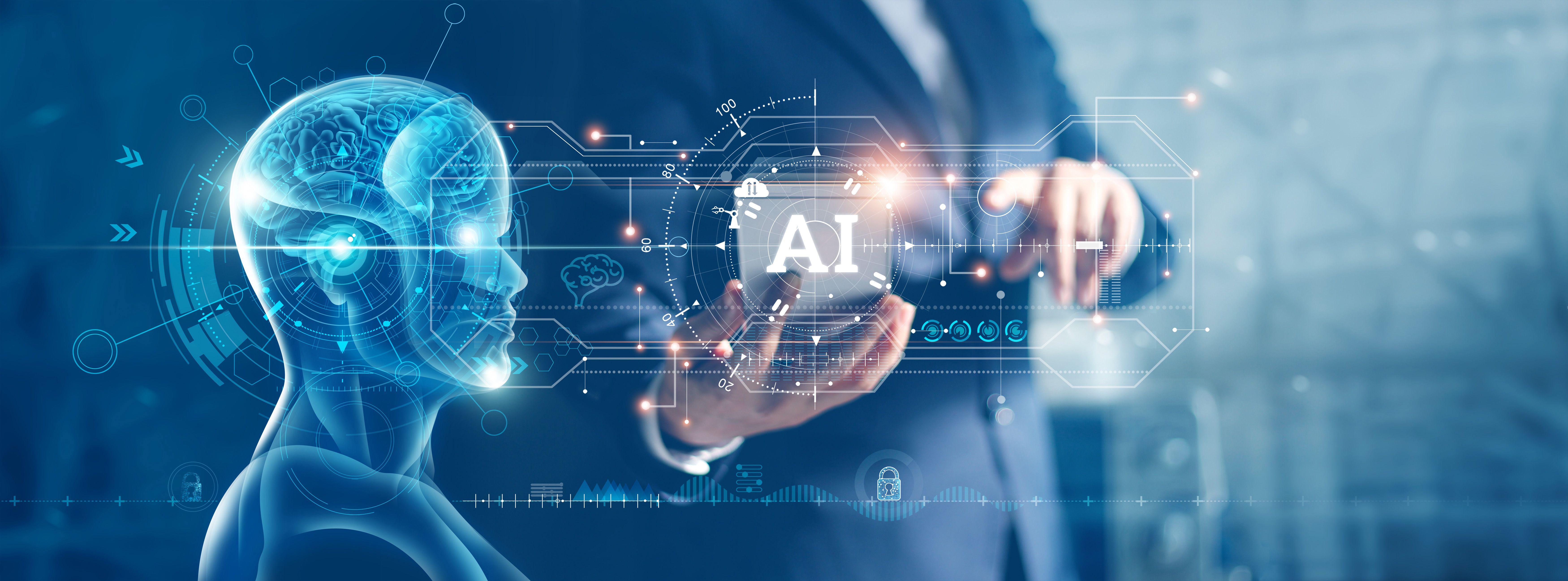 Artificial Intelligence and machine learning, AI, Businessman use data of robots on smartphone to control business network connection and data exchange, Technology innovation for the future Artificial Intelligence and machine learning, AI, Businessman use data of robots on smartphone to control business network connection and data exchange, Technology innovation for the future