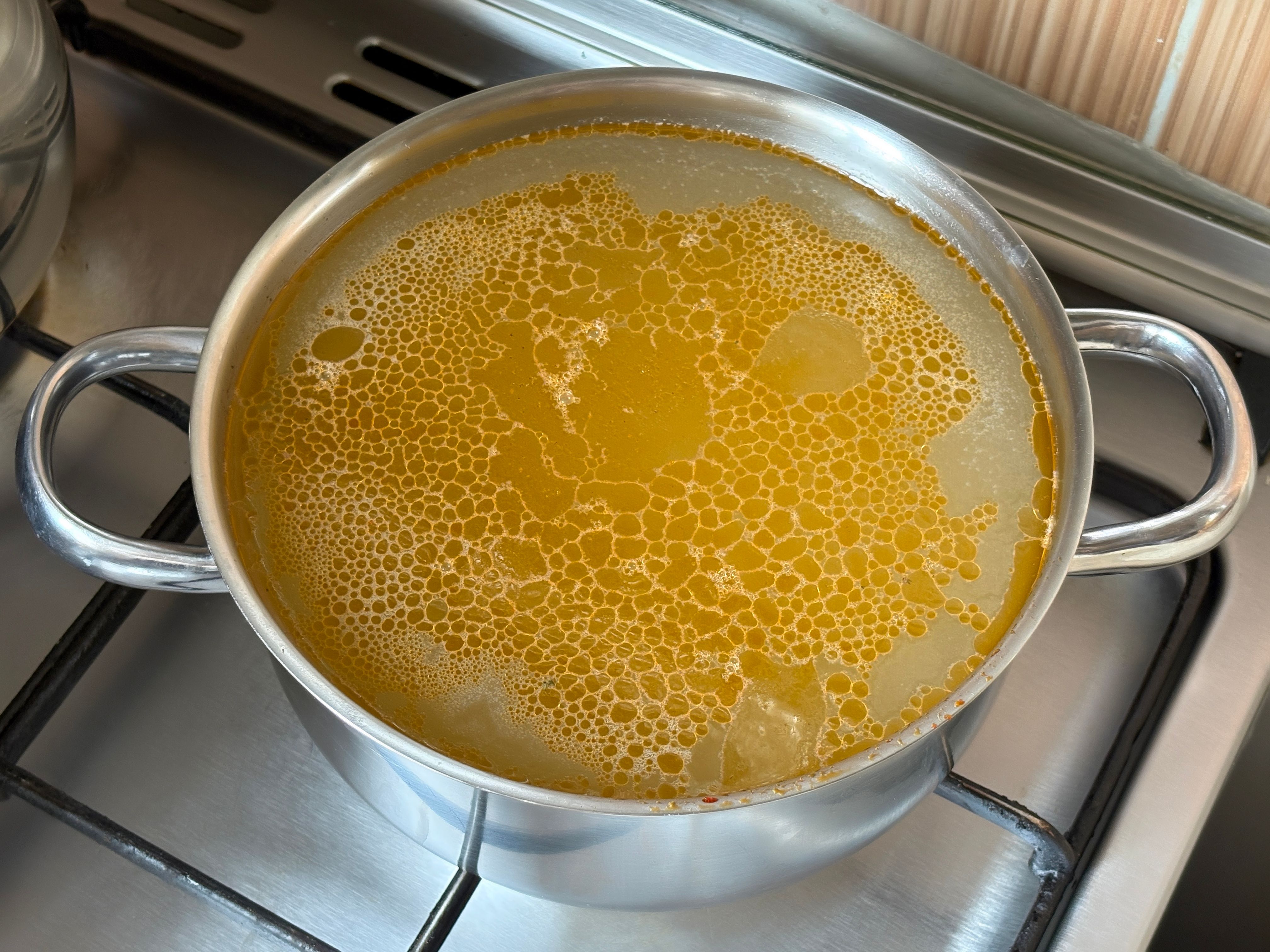 ramen broth simmering