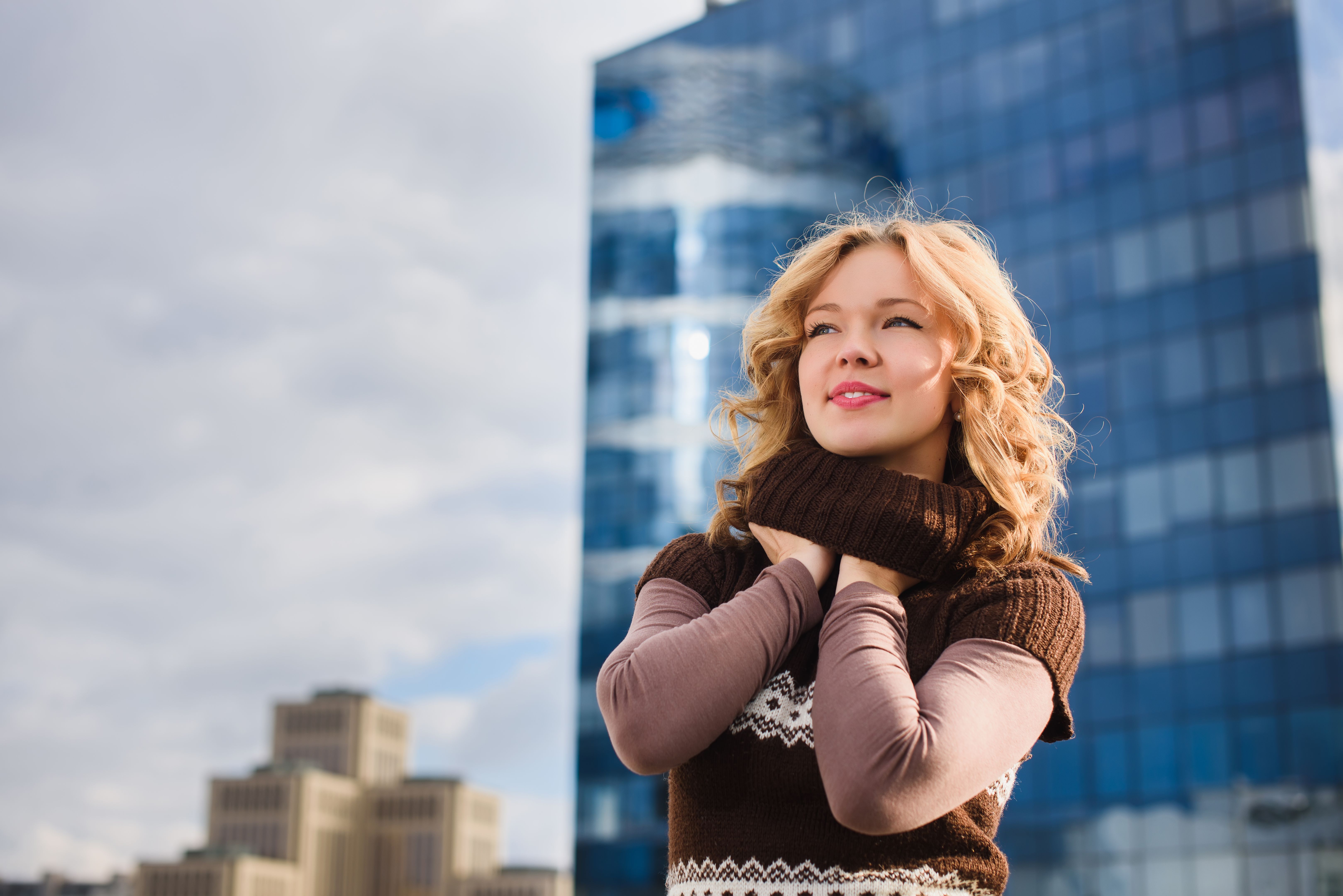 Beautiful girl on the roof Beautiful girl on the roof