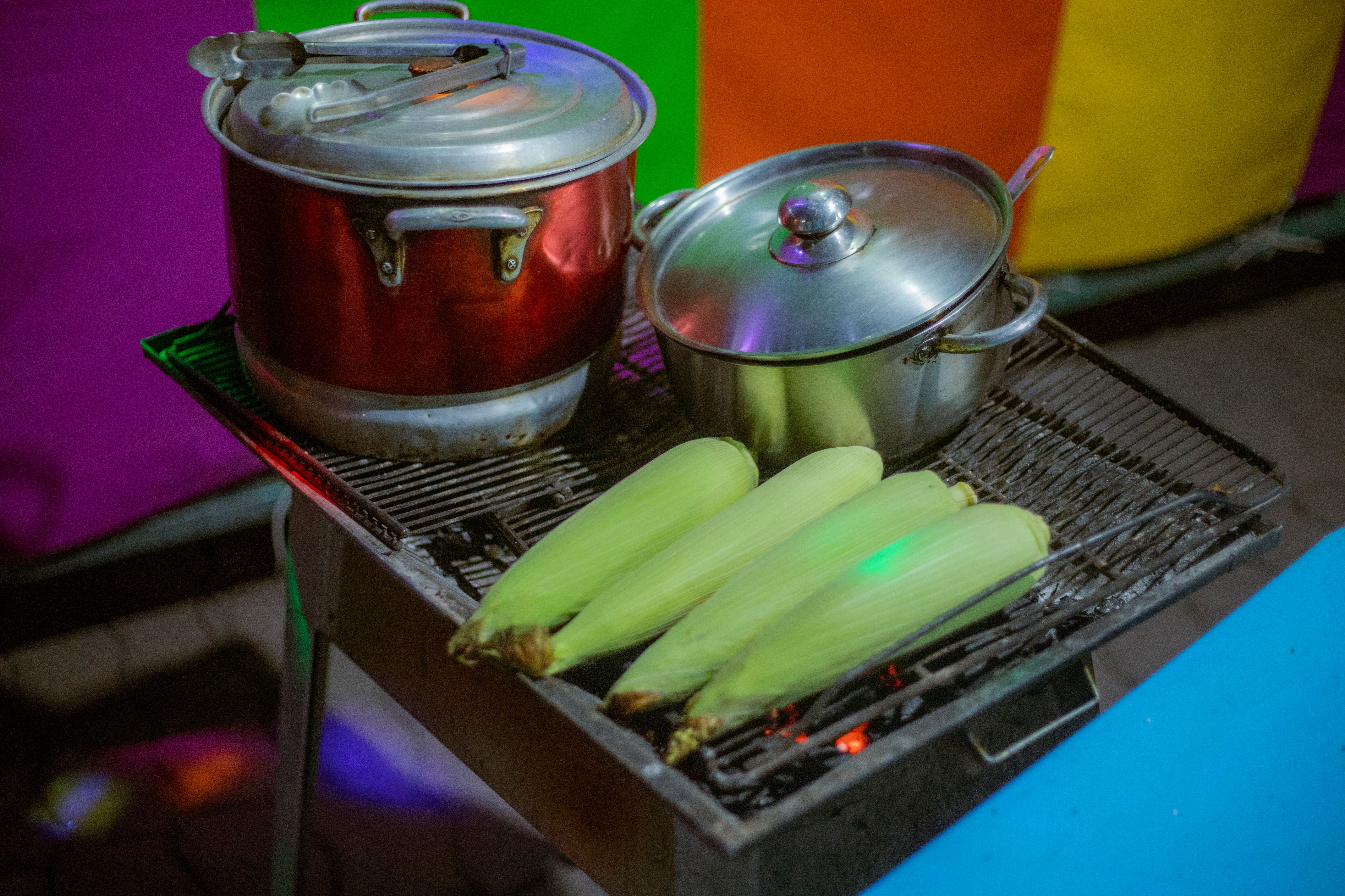 cooking elote