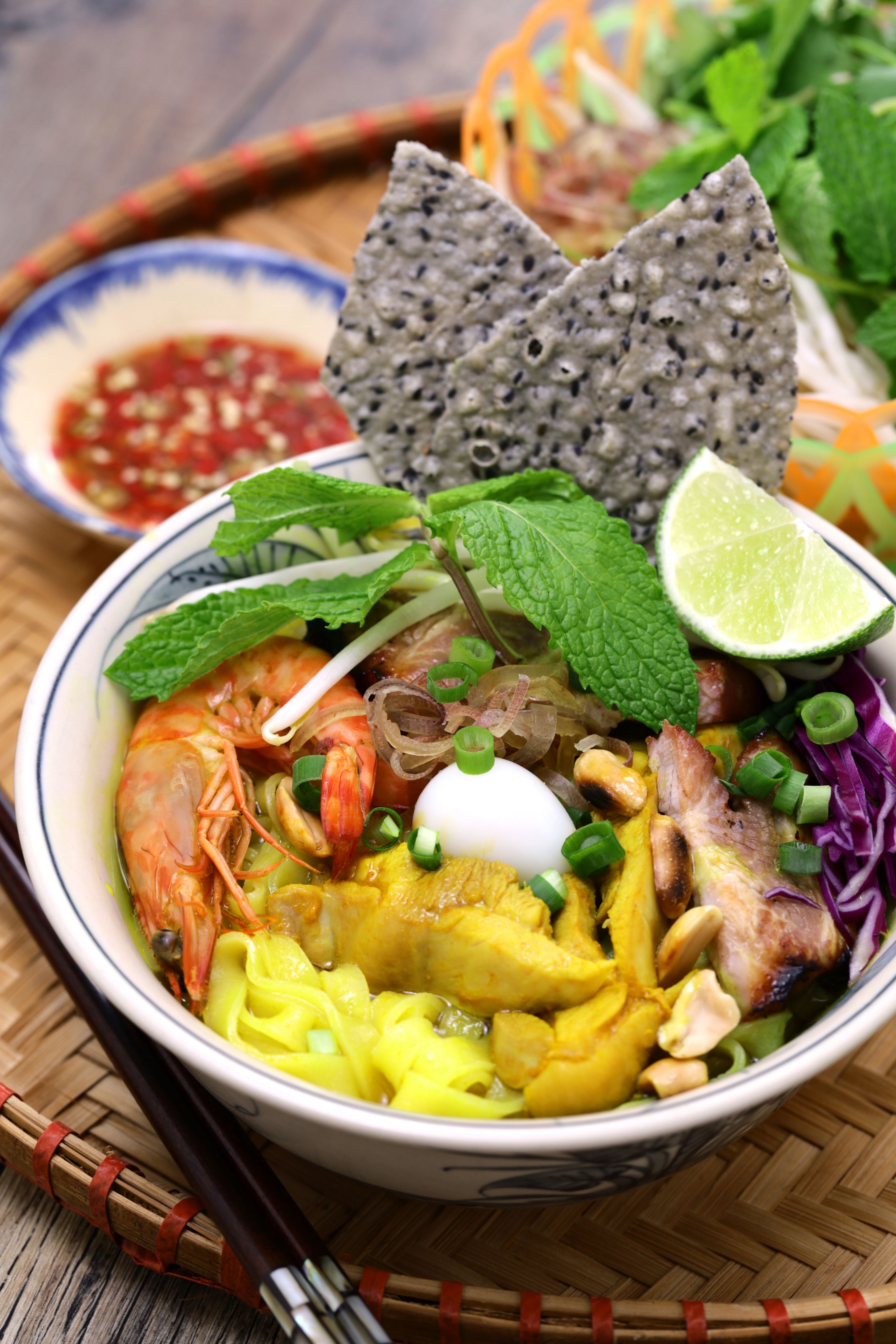 Mi Quang, a specialty rice noodle dish from Da Nang in central Vietnam