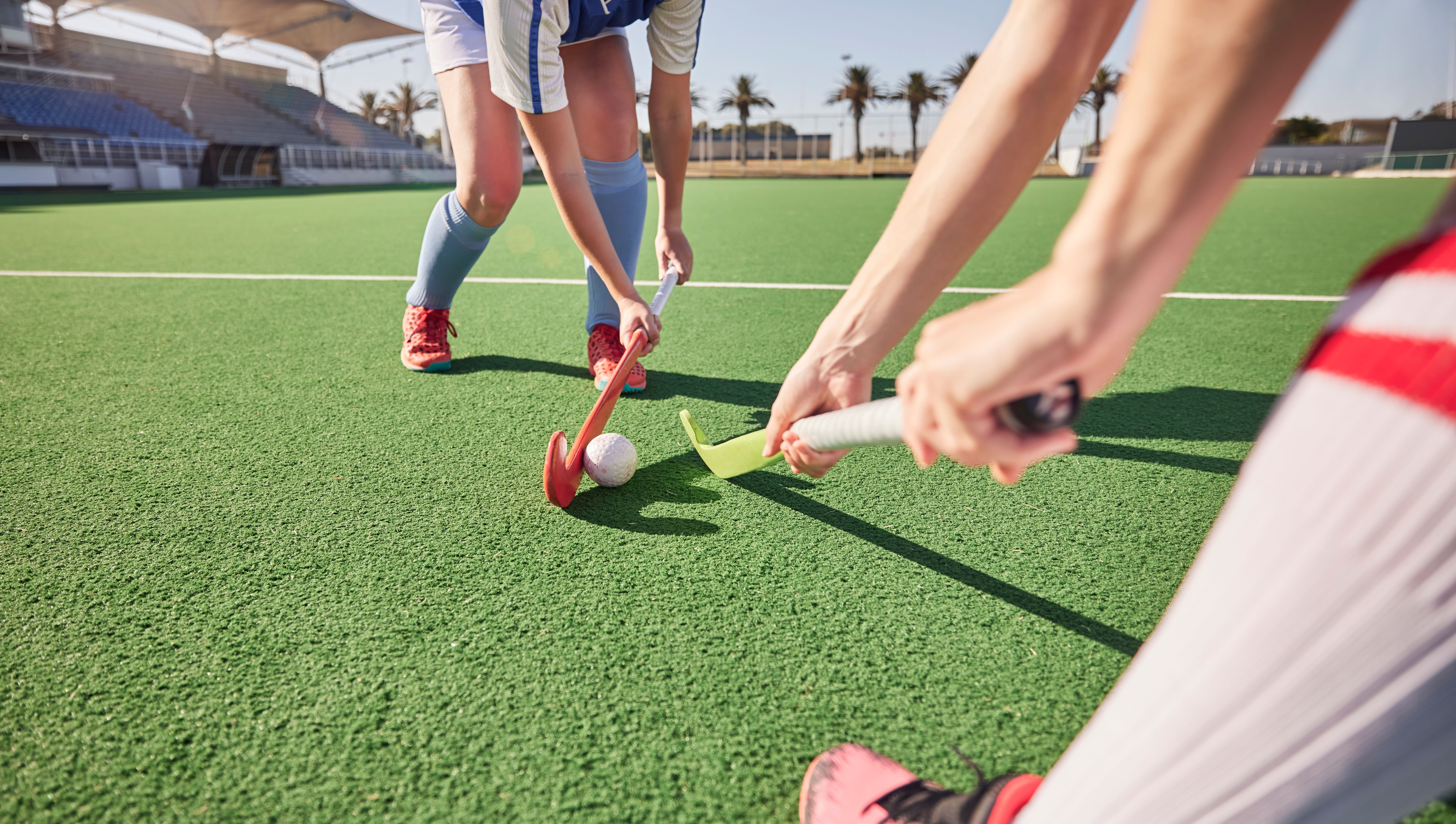field hockey action