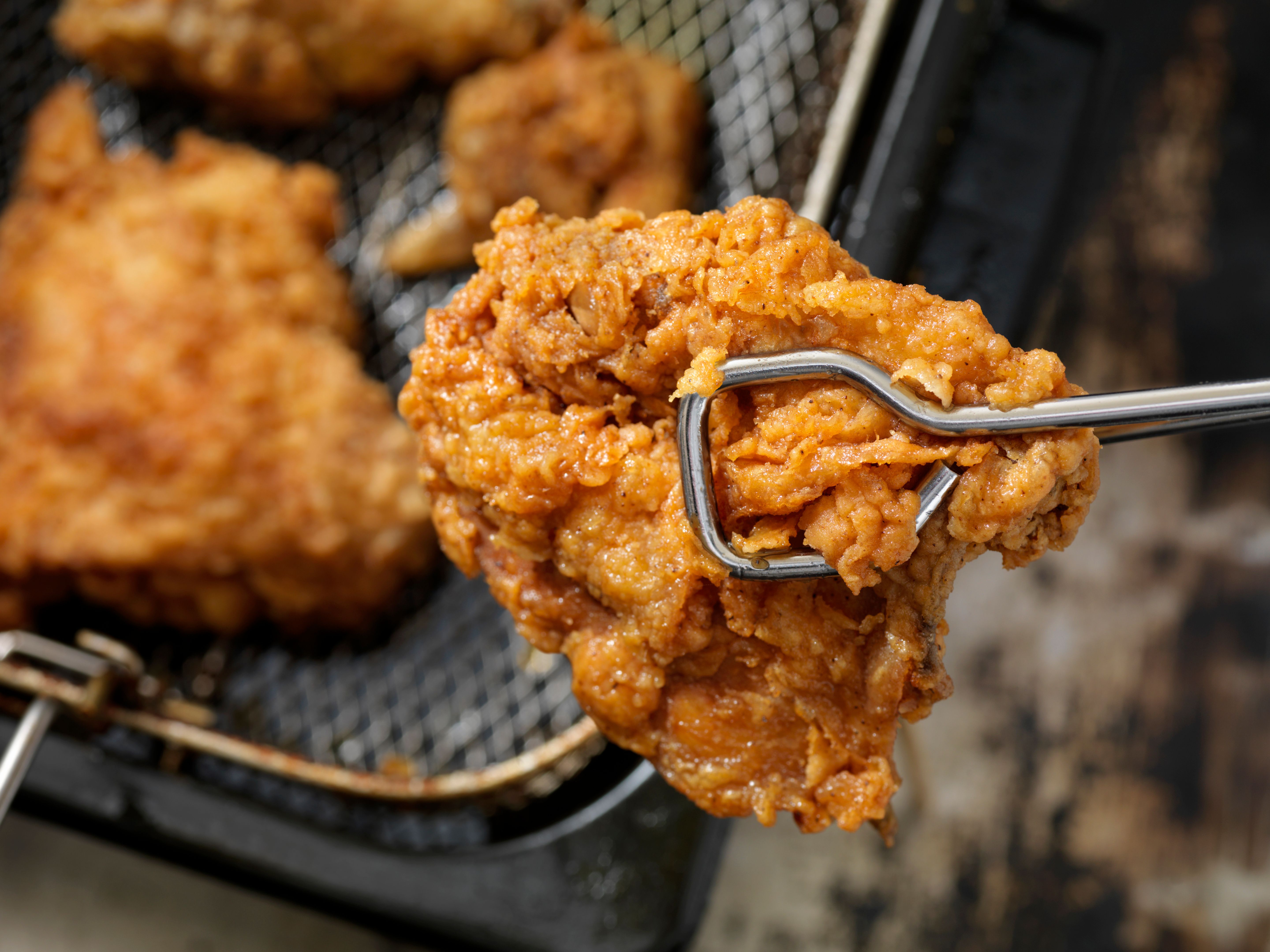 fried chicken cooking