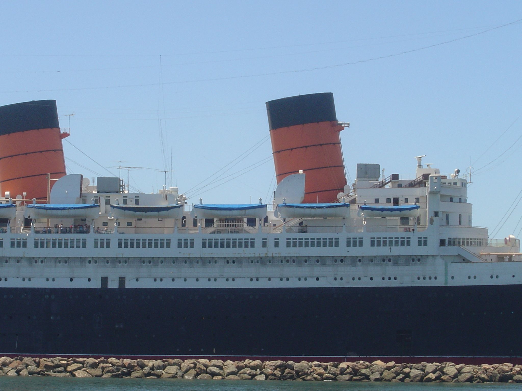 Queen Mary Sideview Long Beach Close Up
