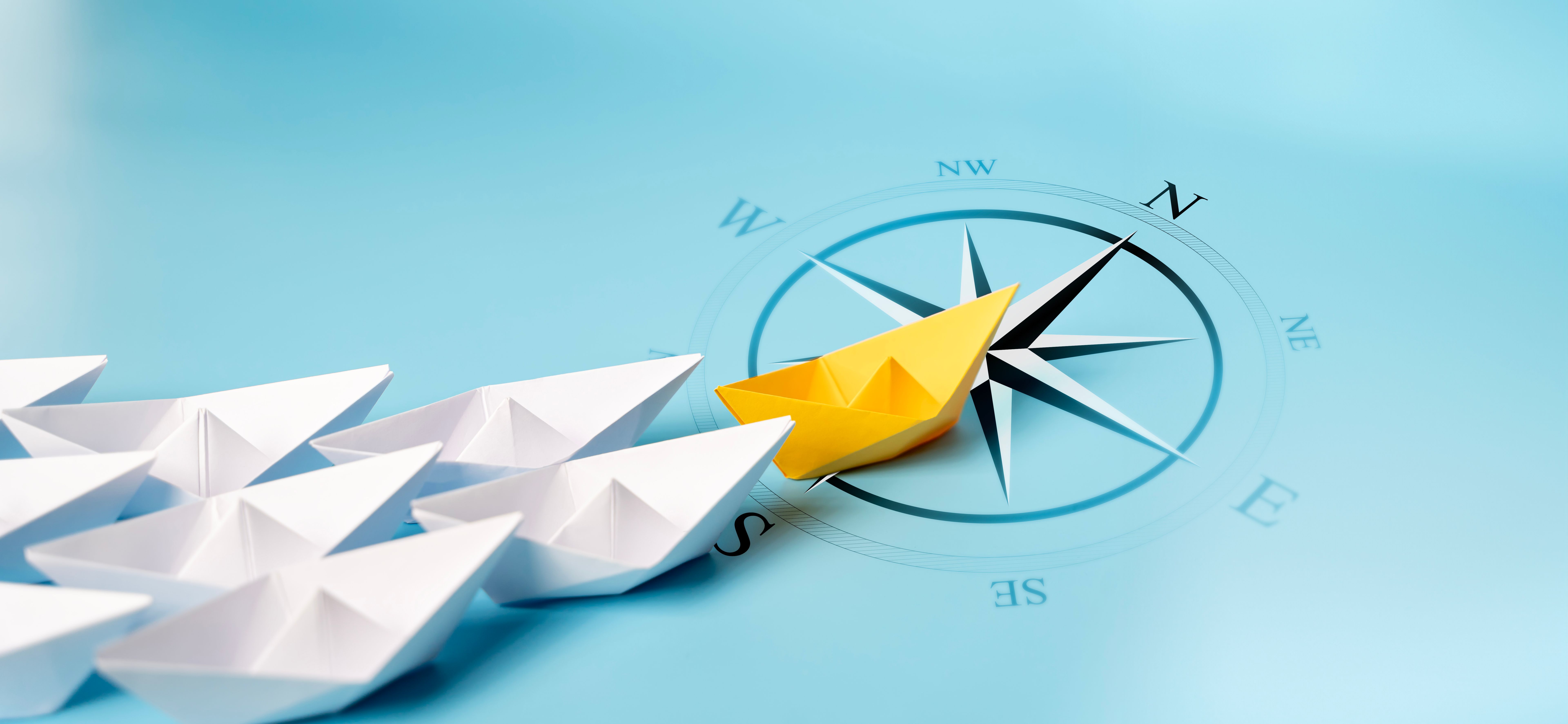 Yellow Paper Boat With Compass Leaving Mainstream And Changing Direction as the best fractional COO in North Texas Yellow Paper Boat With Compass Leaving Mainstream And Changing Direction as the best fractional COO in North Texas