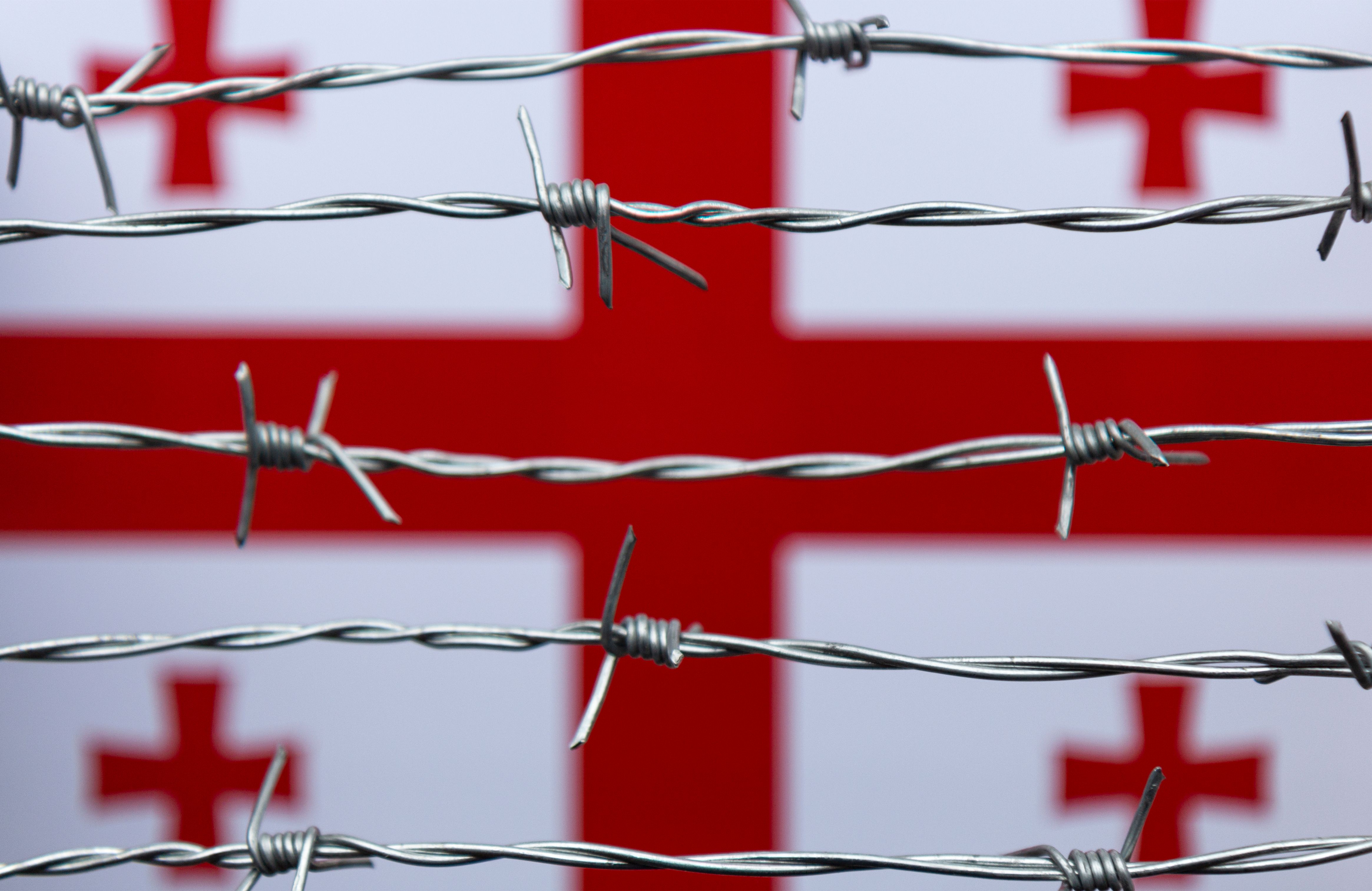 Georgia Flag and Barbed Wire