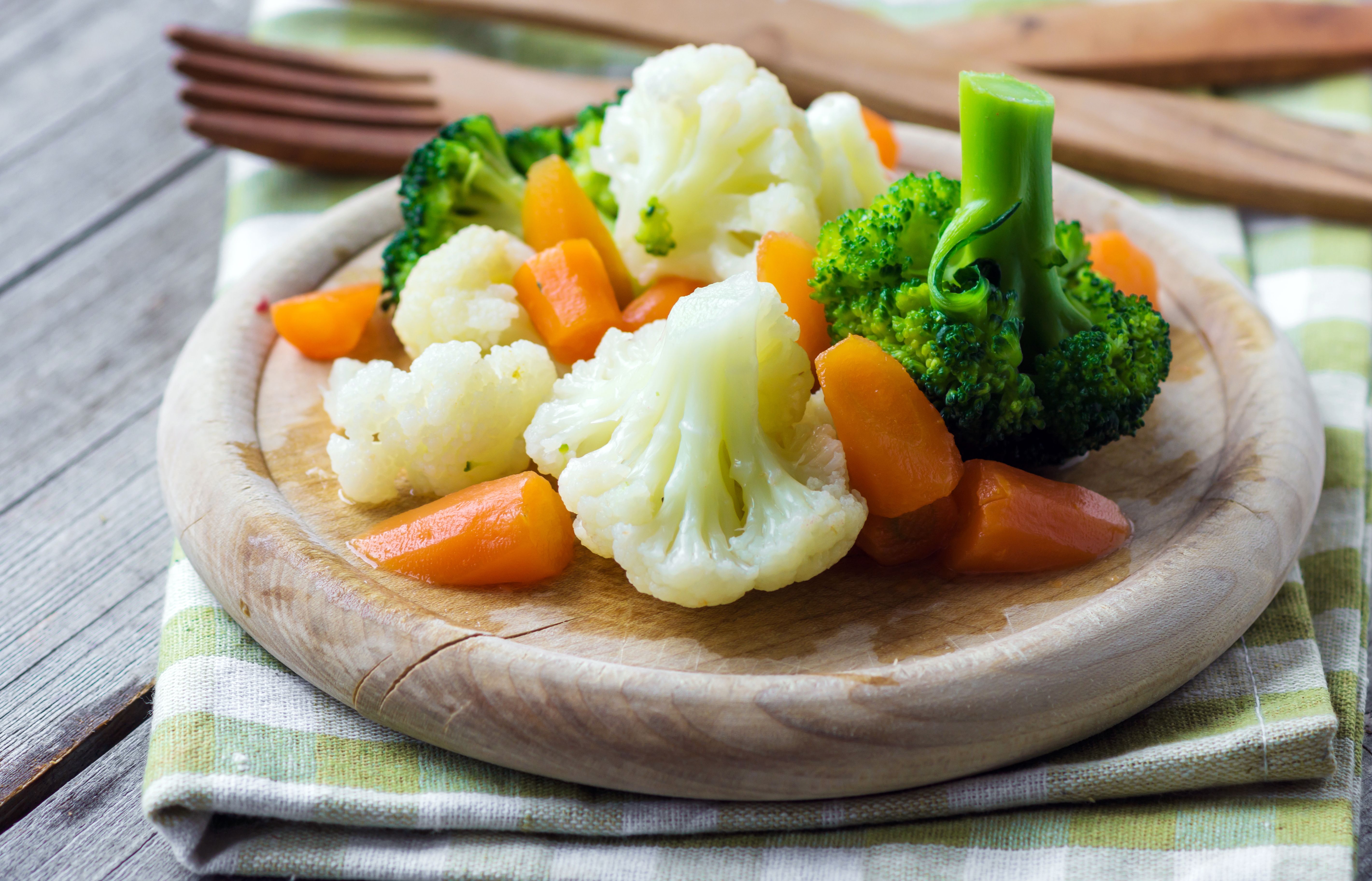steaming vegetables