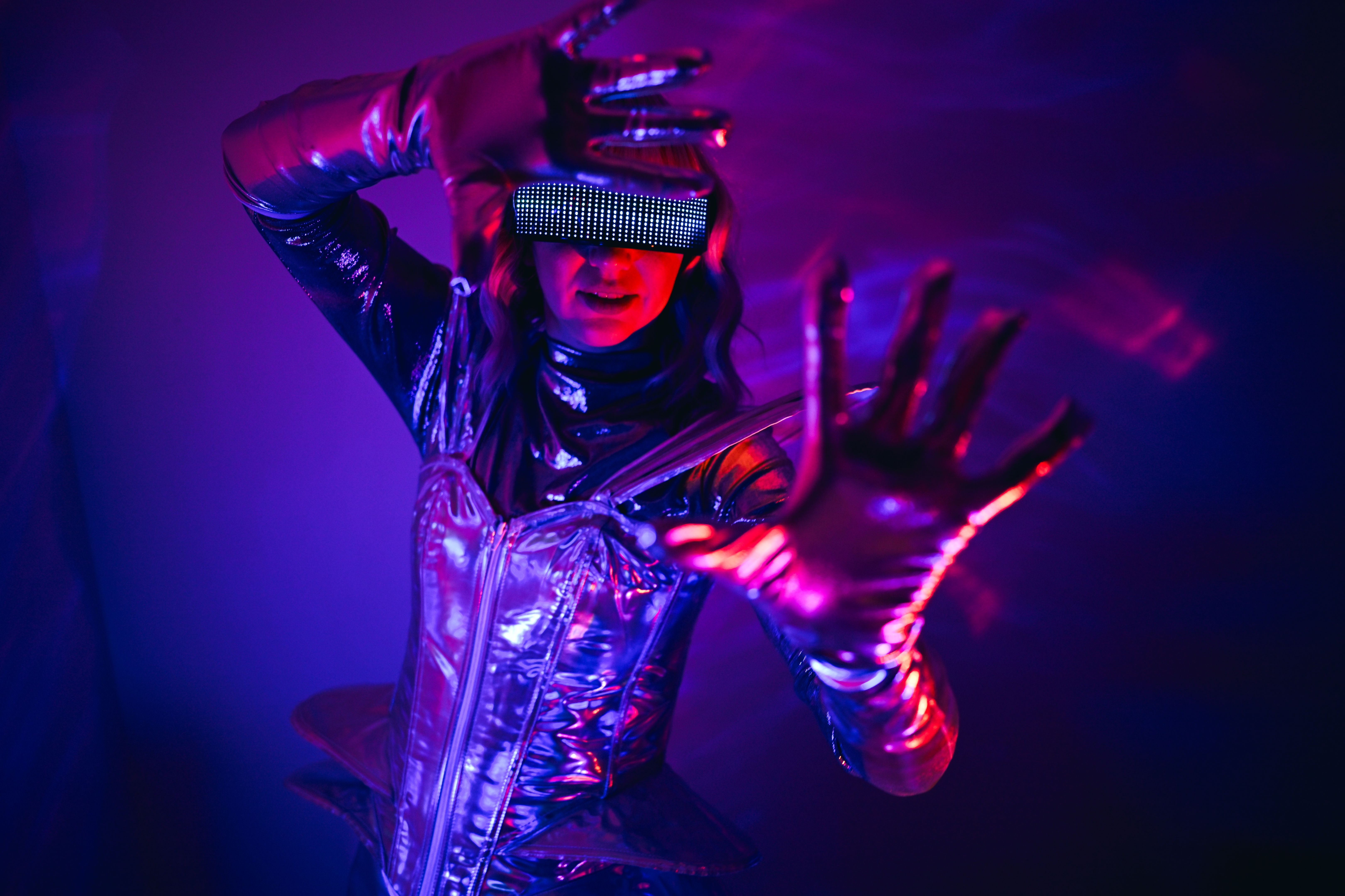 layered cyberpunk outfit