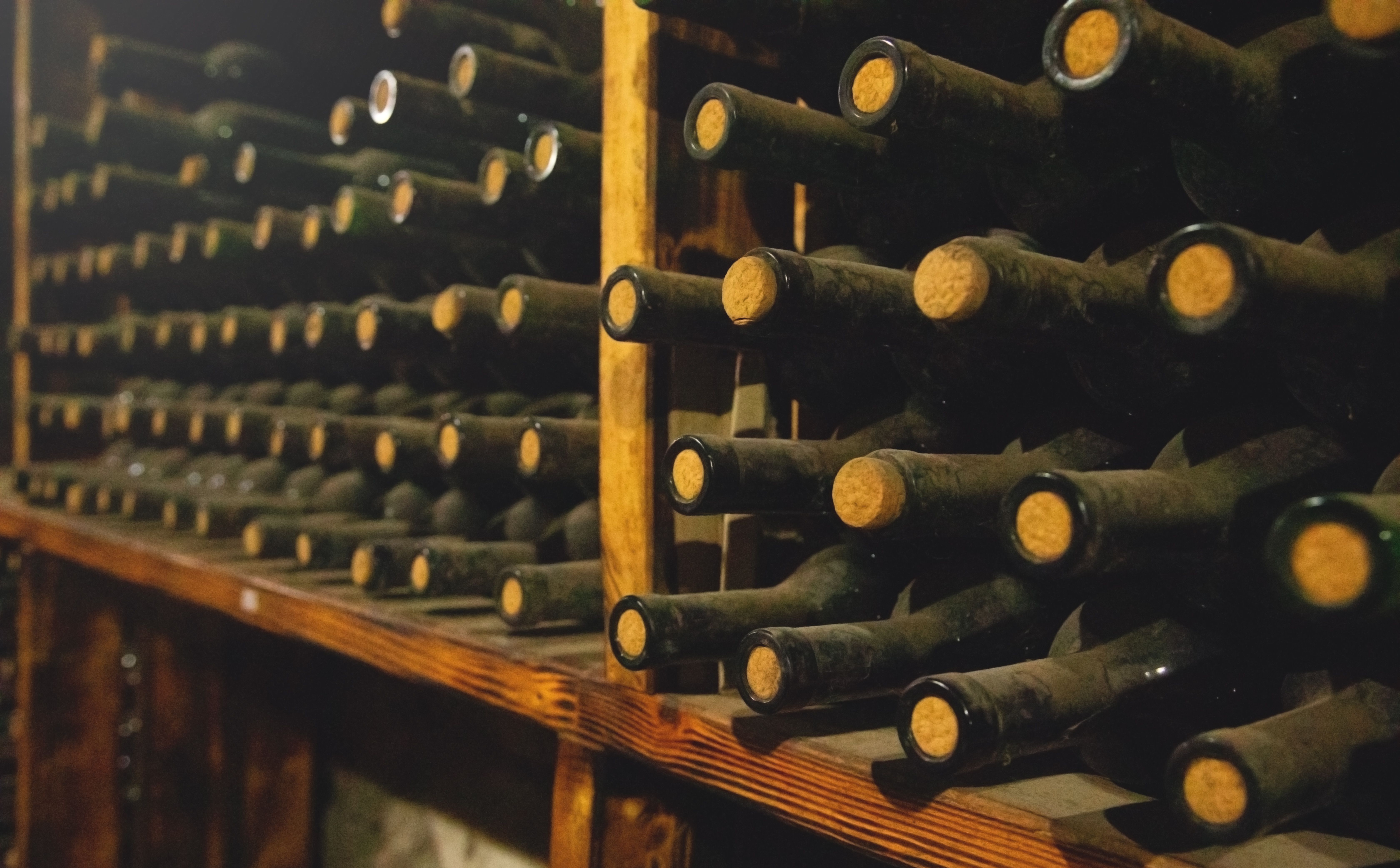 wine bottles display