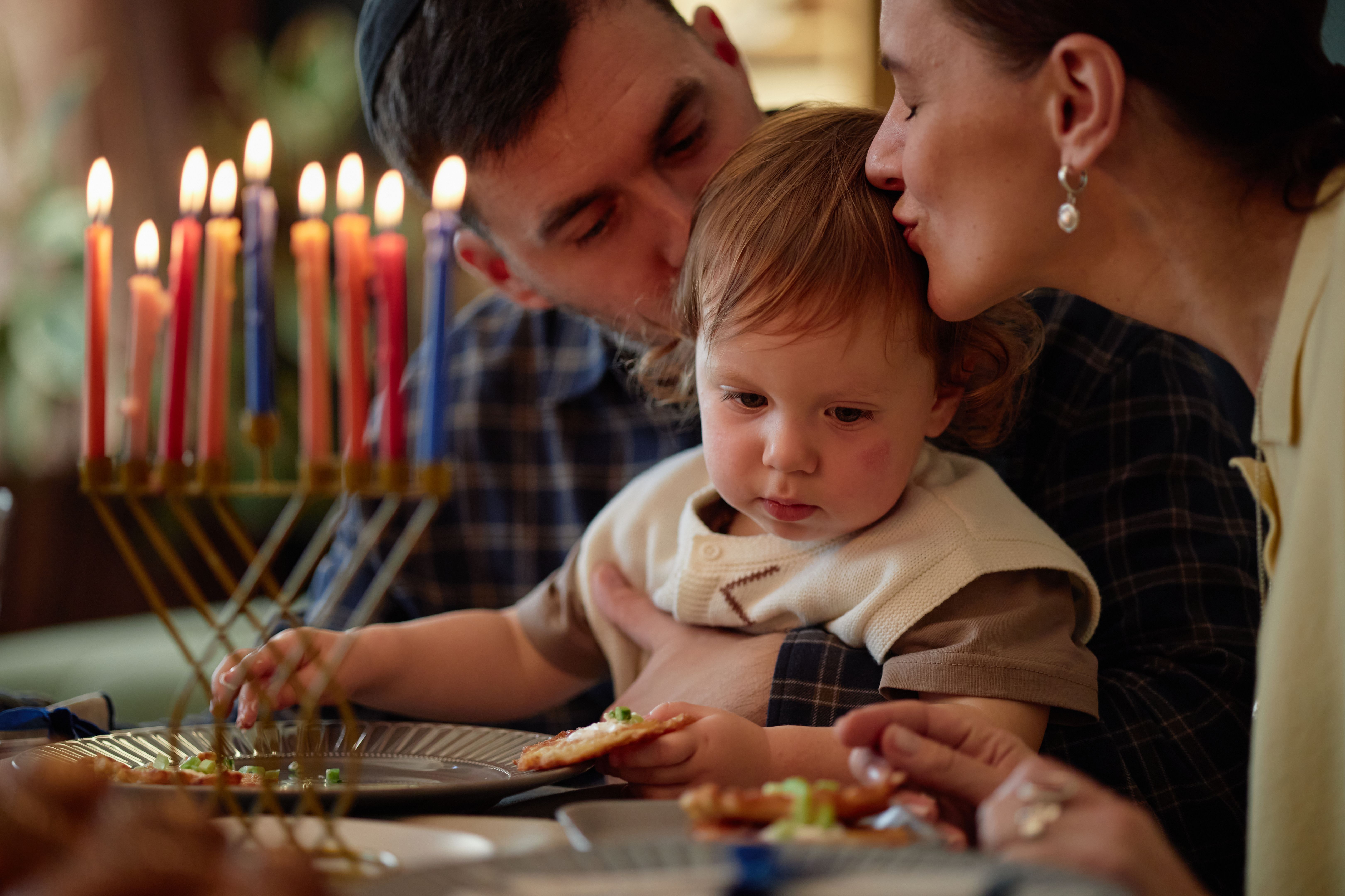 family menorah celebration
