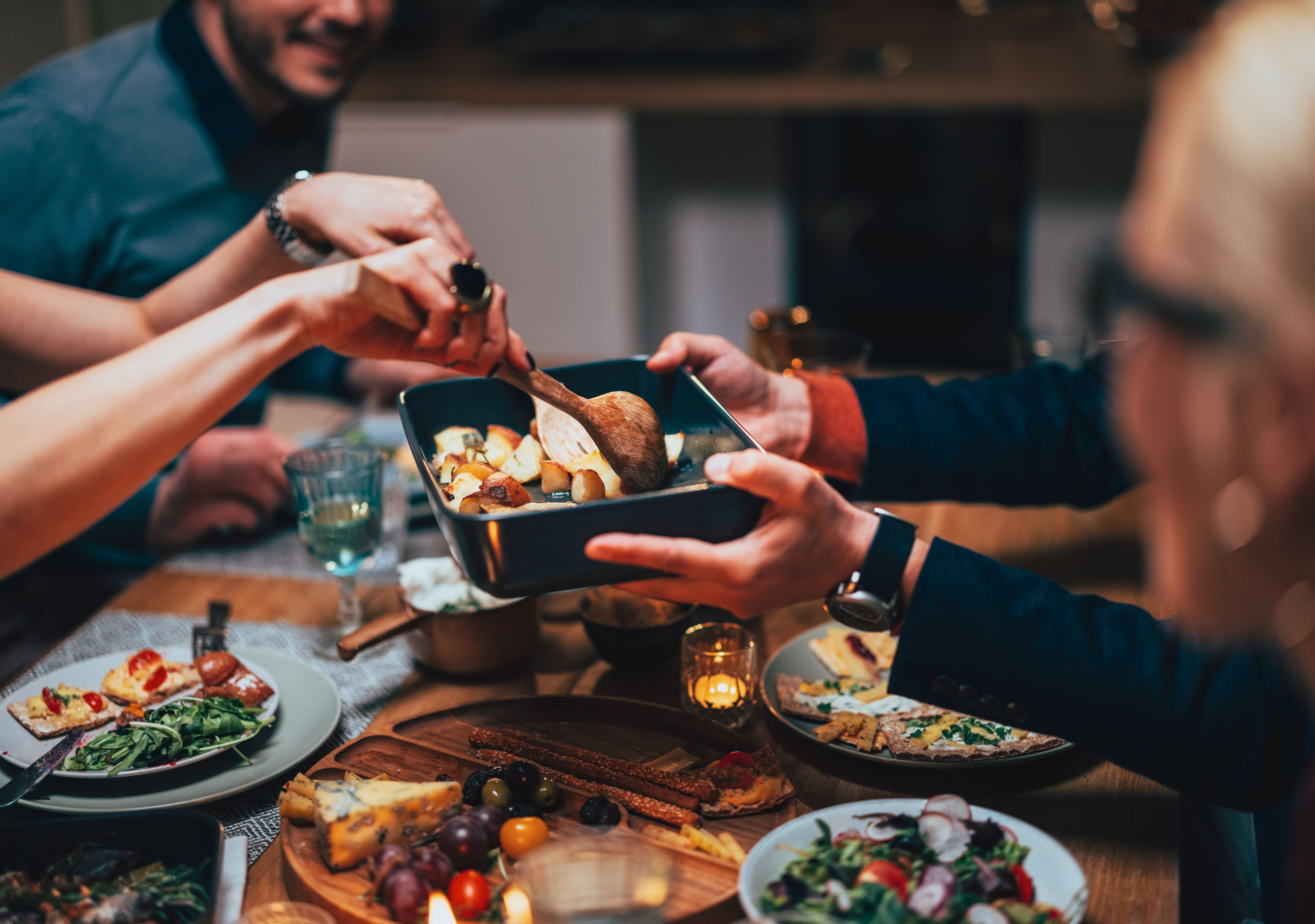 friends sharing meal