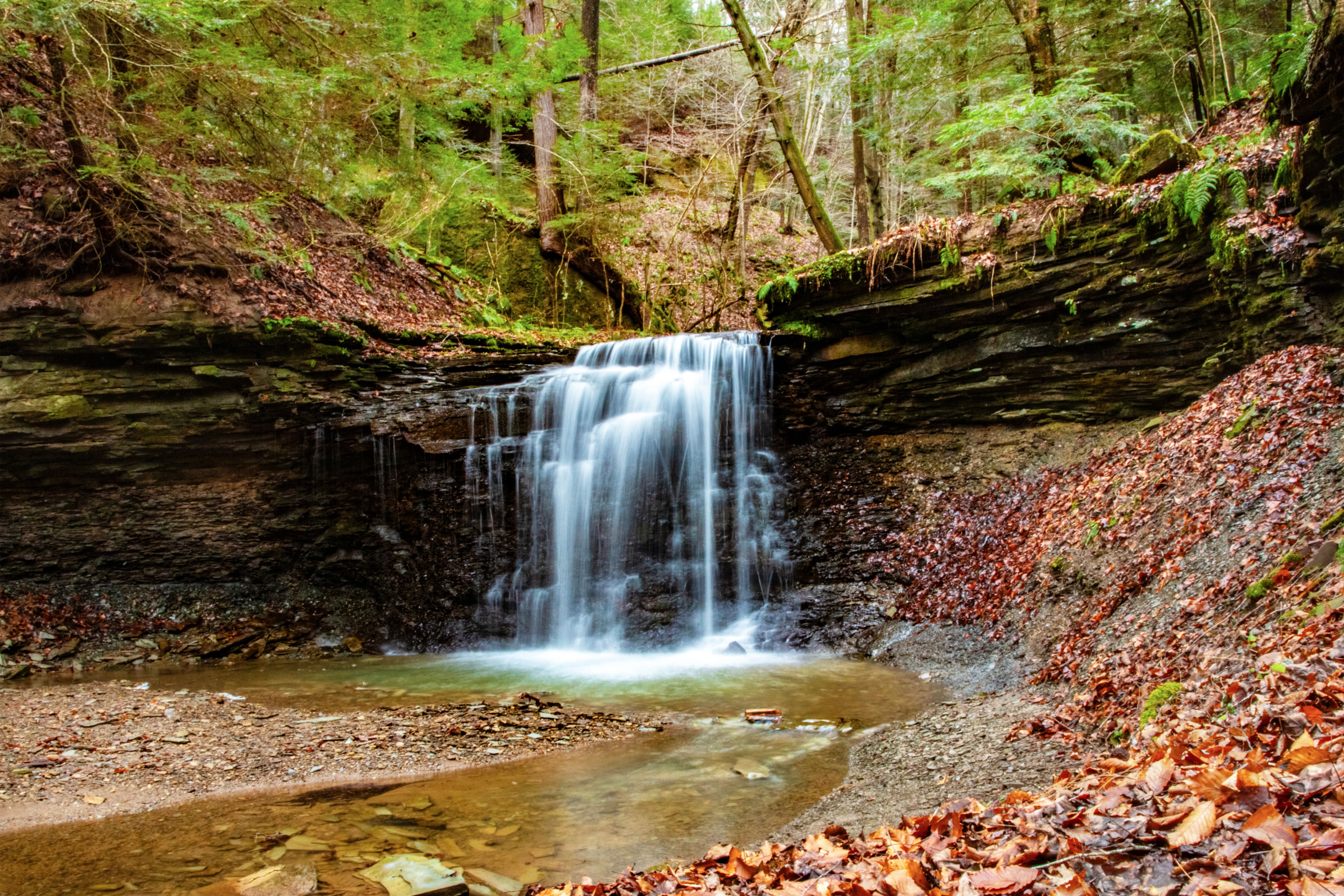 hiking trail waterfall