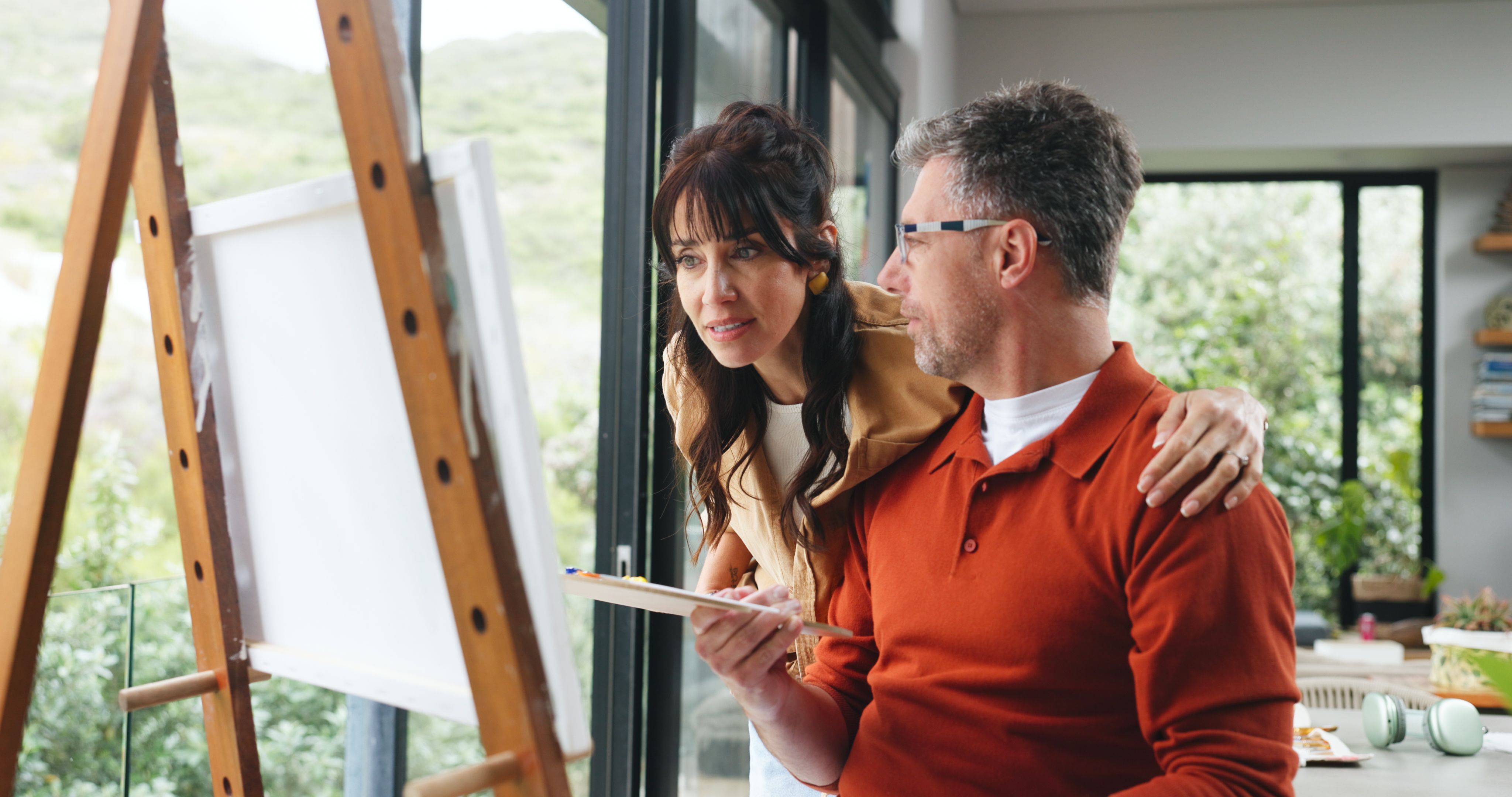 couple painting workshop
