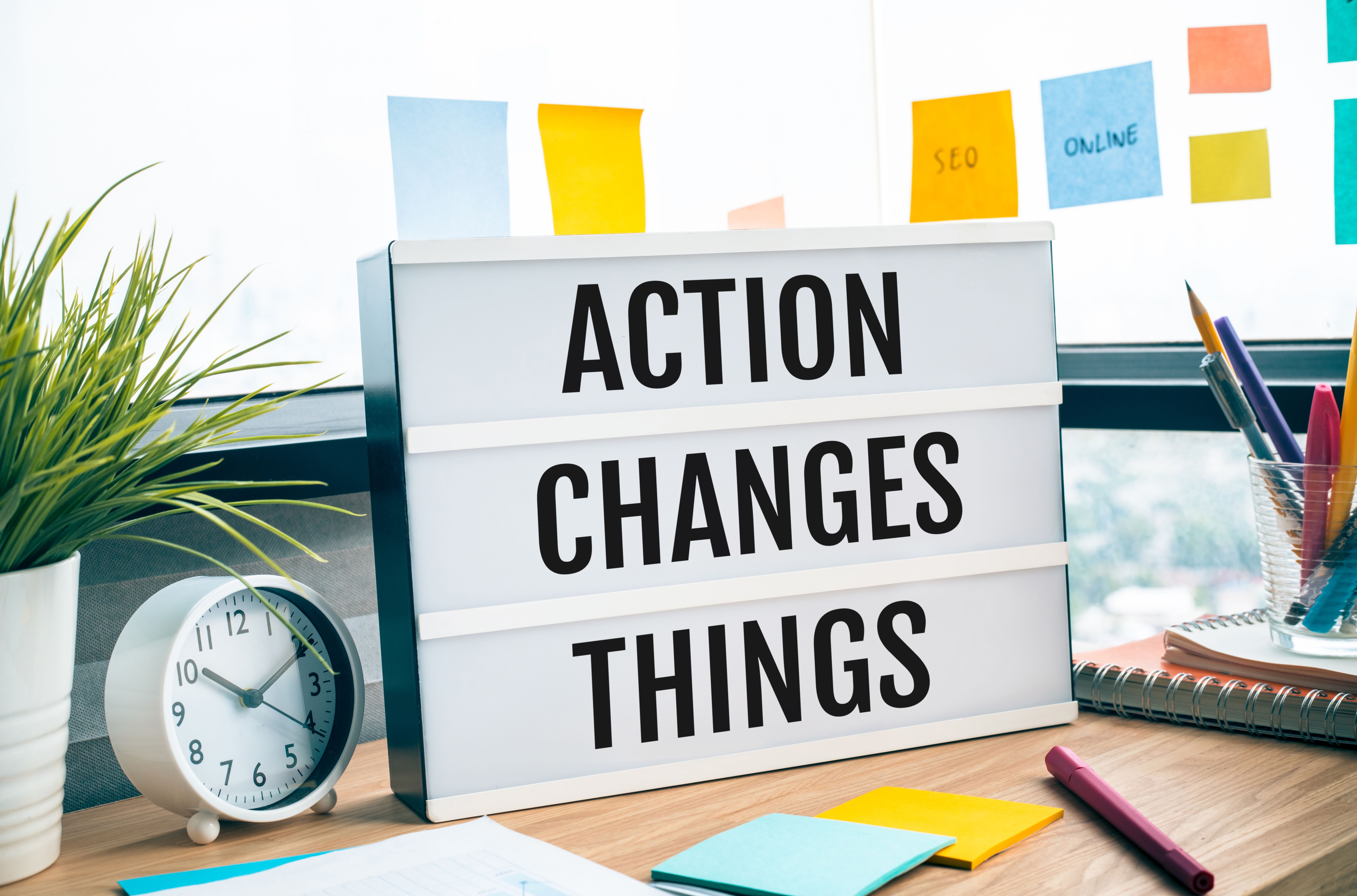 Action change things concepts.inspiration for work.business success