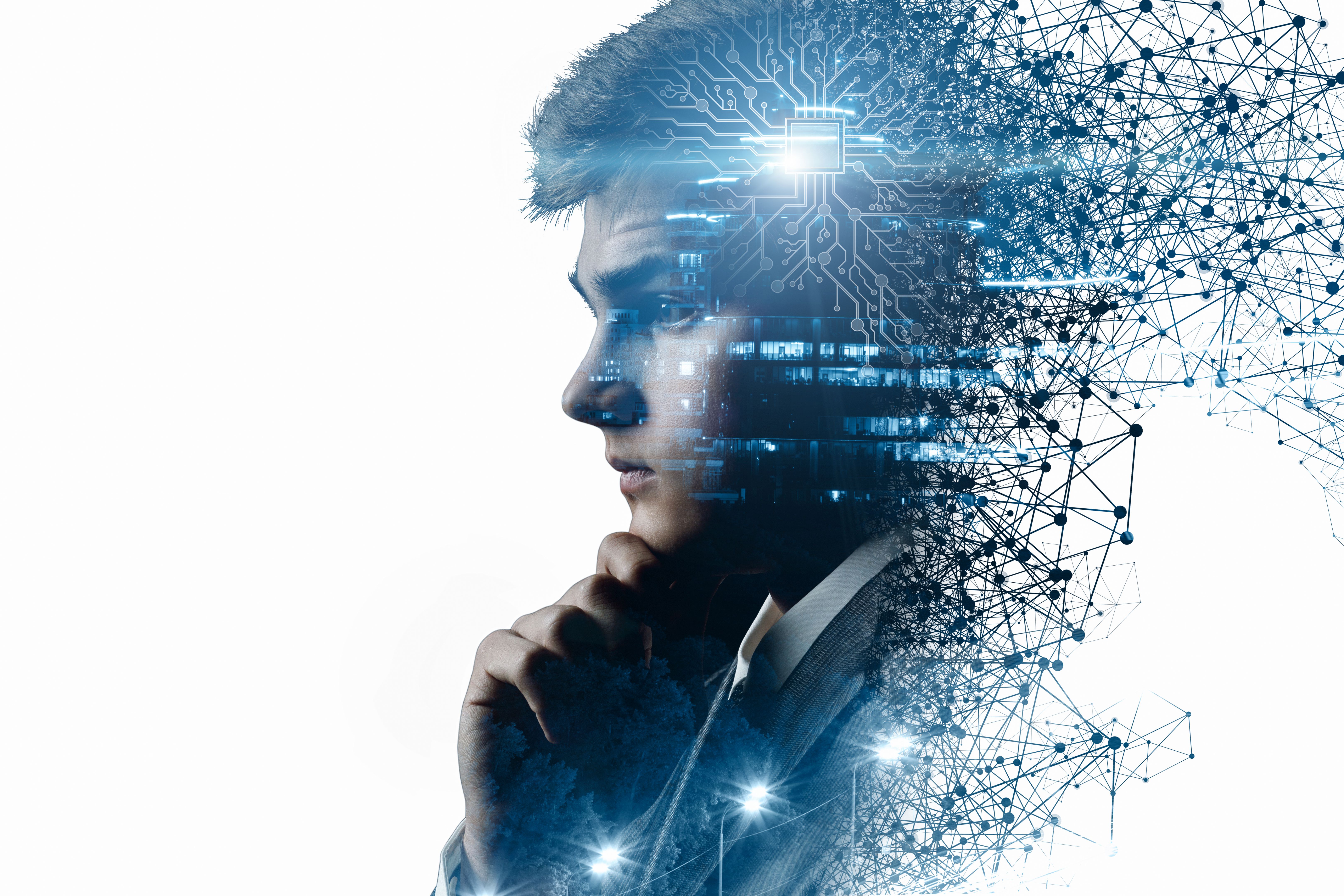 Concept of network and connection is artificial intelligence.